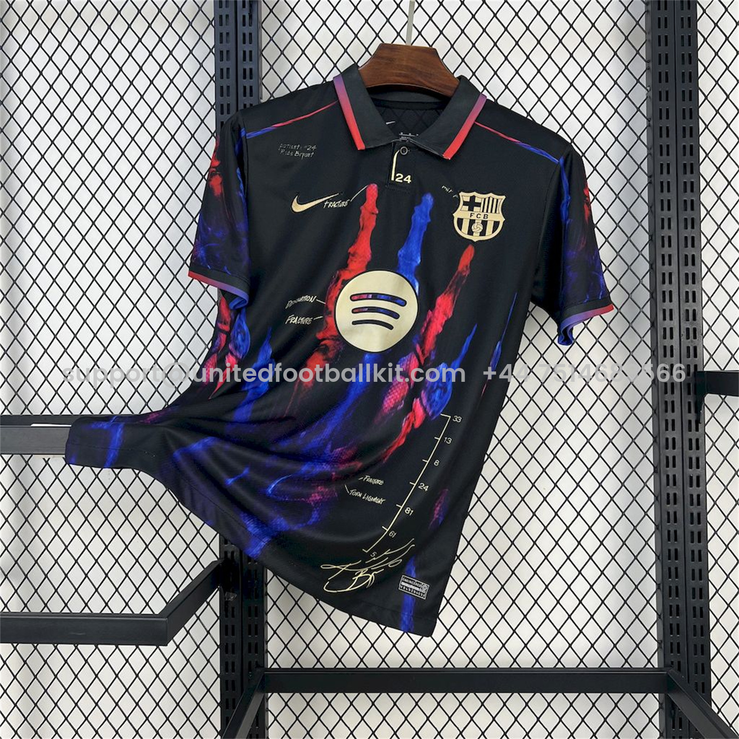 Unitedfootballkit.com | Barcelona 25-26 Red & Blue Palm Black Jersey - Fans Version -Customize Name, Number and Patch | Worldwide Shipping