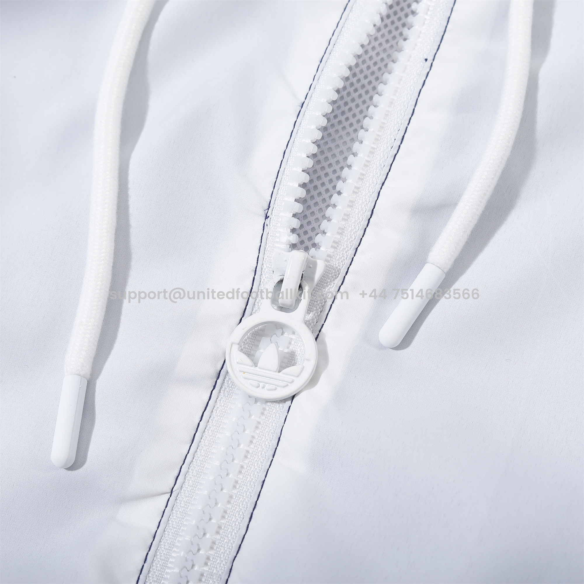 Unitedfootballkit.com | Real Madrid 24-25 White Hooded Windbreaker - Player Version -Customize Name, Number and Patch | Worldwide Shipping