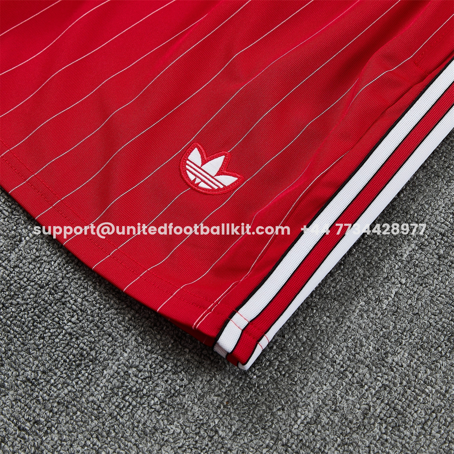 Unitedfootballkit.com | Manchester United 25-26 Retro Style Vest Training Set - Red With White Stripes Top & Pants -Customize Name, Number and Patch | Worldwide Shipping