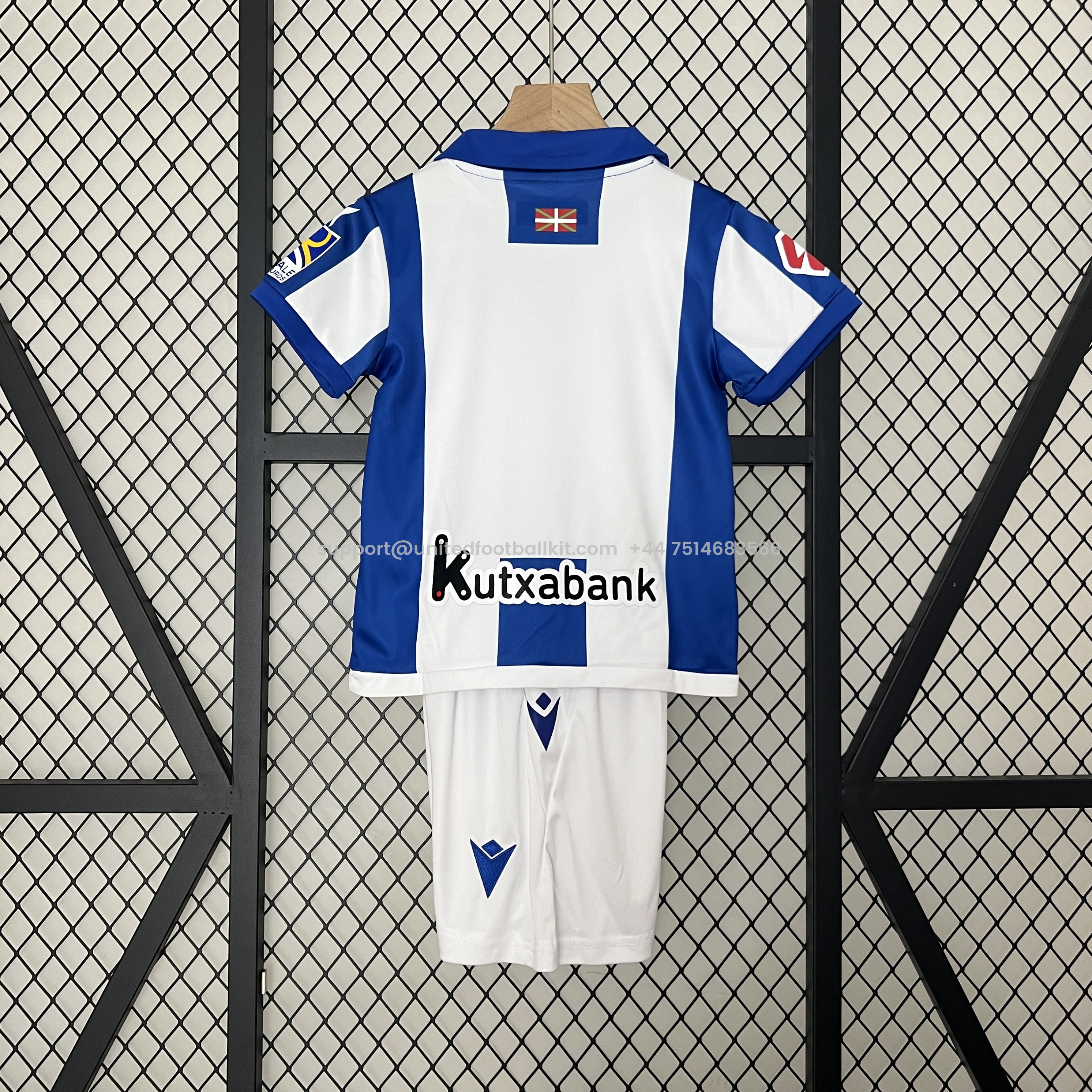 Unitedfootballkit.com | Real Sociedad 24-25 Home Stadium Kids Kit -Customize Name, Number and Patch | Worldwide Shipping