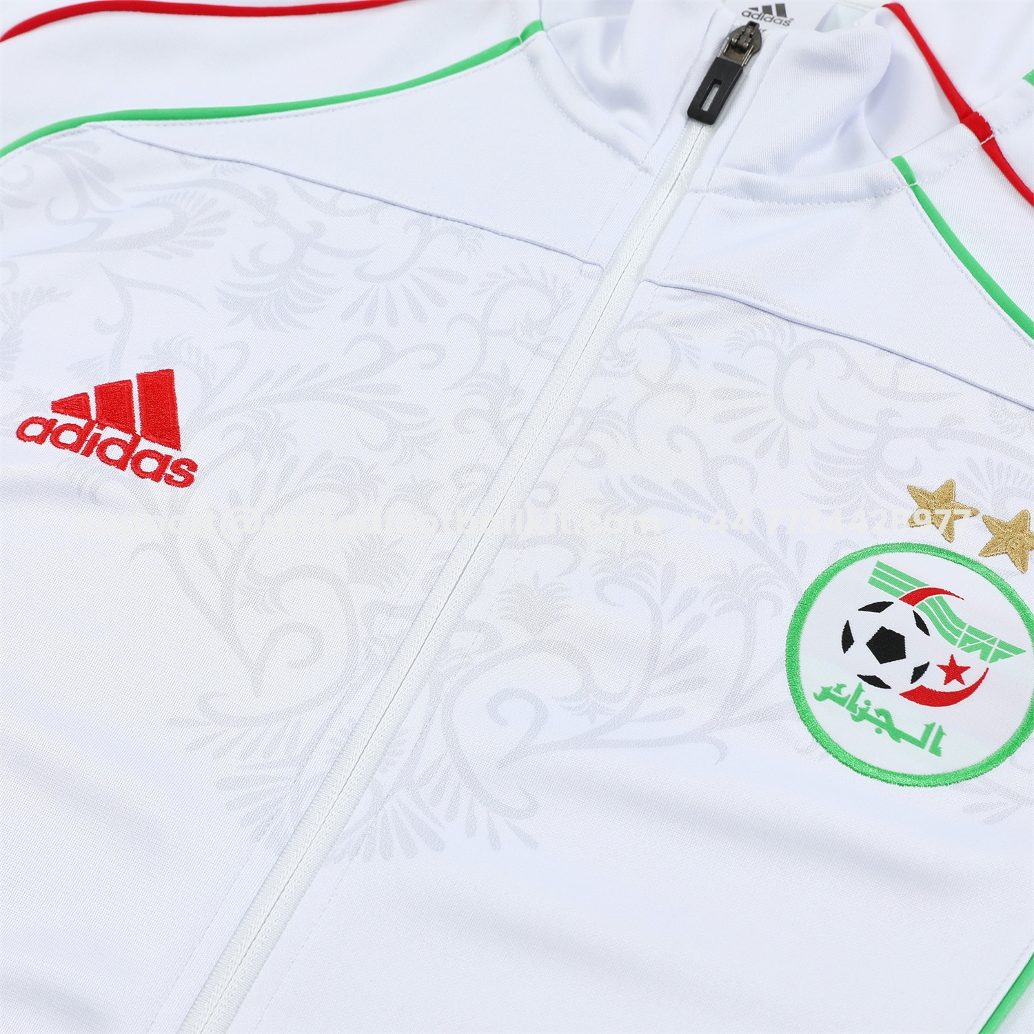 Unitedfootballkit.com | Algeria 2026 Long Sleeve Training Set - White Top and Black Pants -Customize Name, Number and Patch | Worldwide Shipping