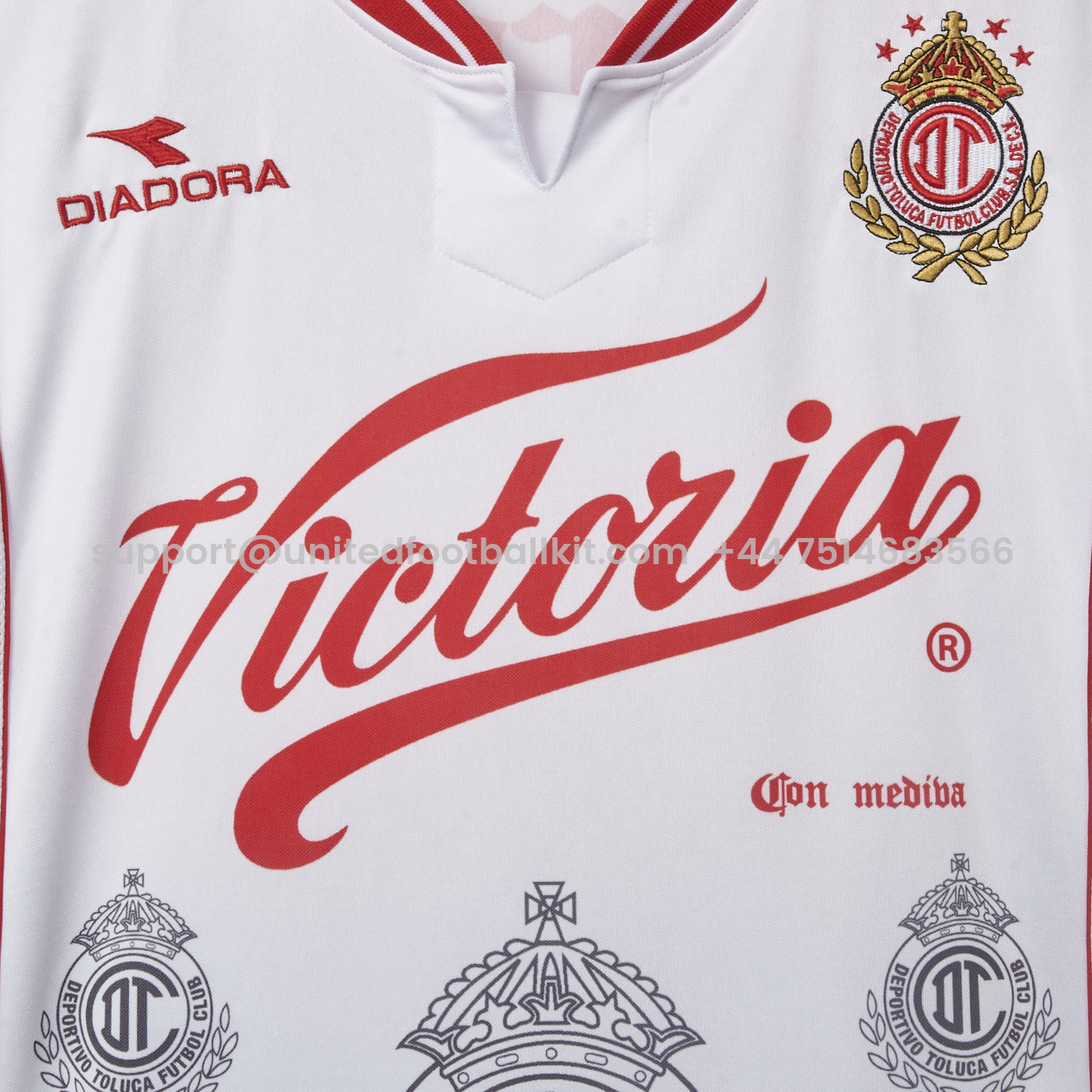 Unitedfootballkit.com | Retro Toluca 1998-99 Away White Jersey -Customize Name, Number and Patch | Worldwide Shipping