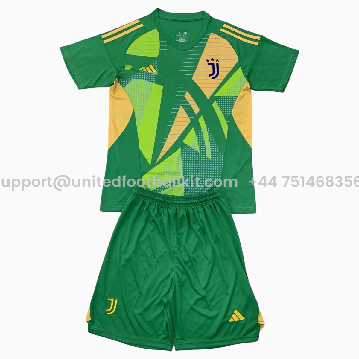 Unitedfootballkit.com | Juventus 24-25 Fruit Green Goalkeeper Kids Kit -Customize Name, Number and Patch | Worldwide Shipping