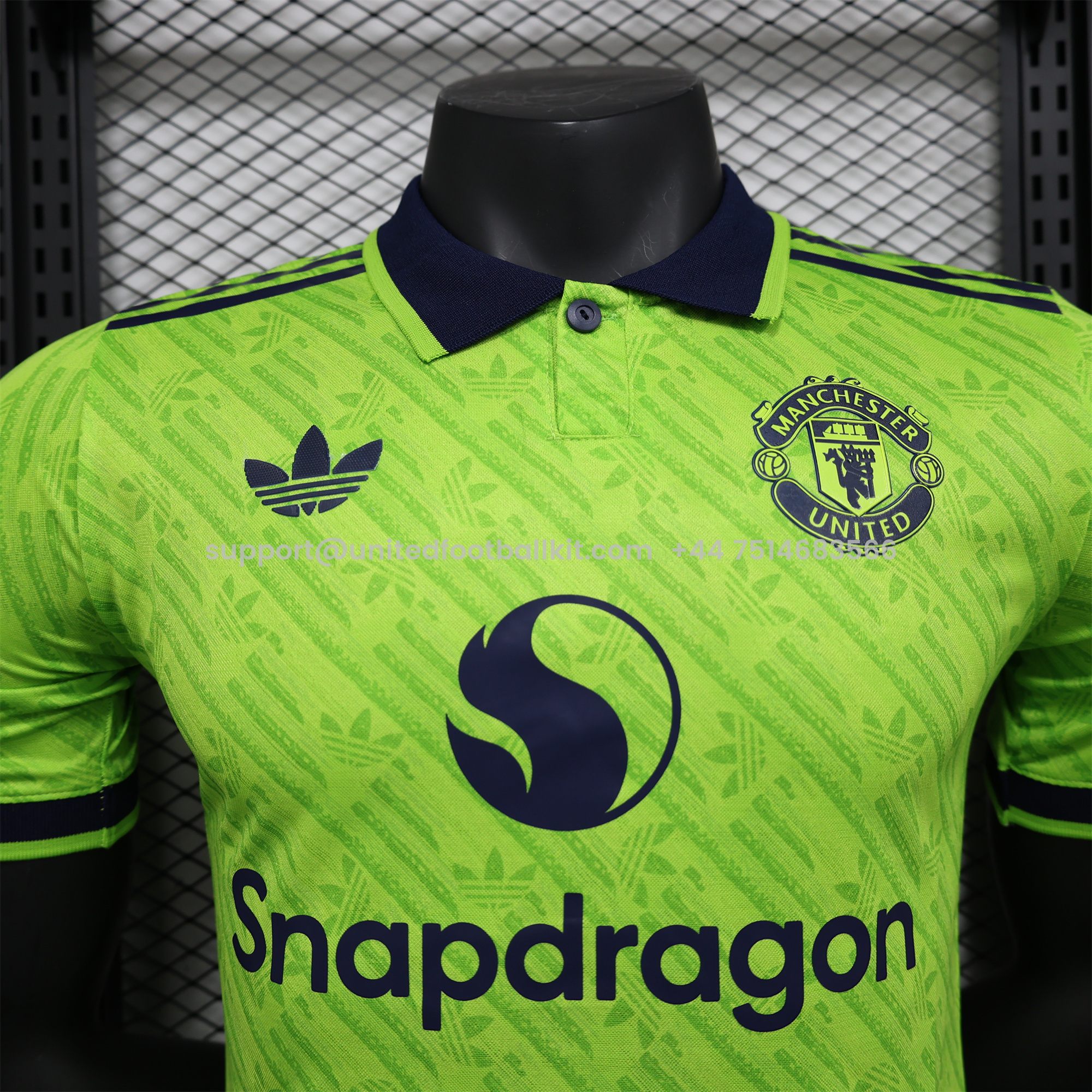 Unitedfootballkit.com | Manchester United 24-25 Green Trefoil Vintage Jersey - Player Version -Customize Name, Number and Patch | Worldwide Shipping