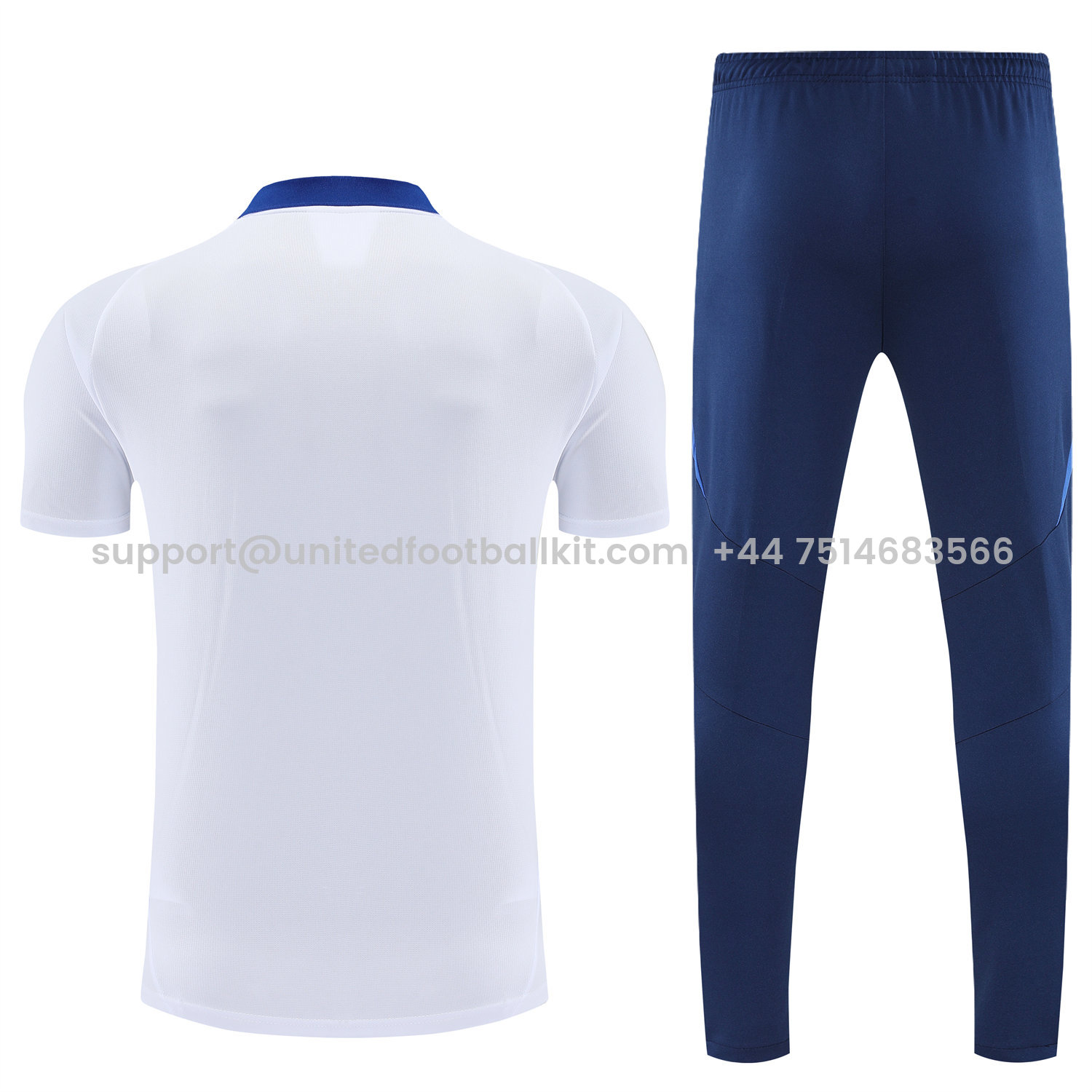 Unitedfootballkit.com | Italy 25-26 POLO Short-Sleeve Training Set - White Top and Deep Blue Pants -Customize Name, Number and Patch | Worldwide Shipping