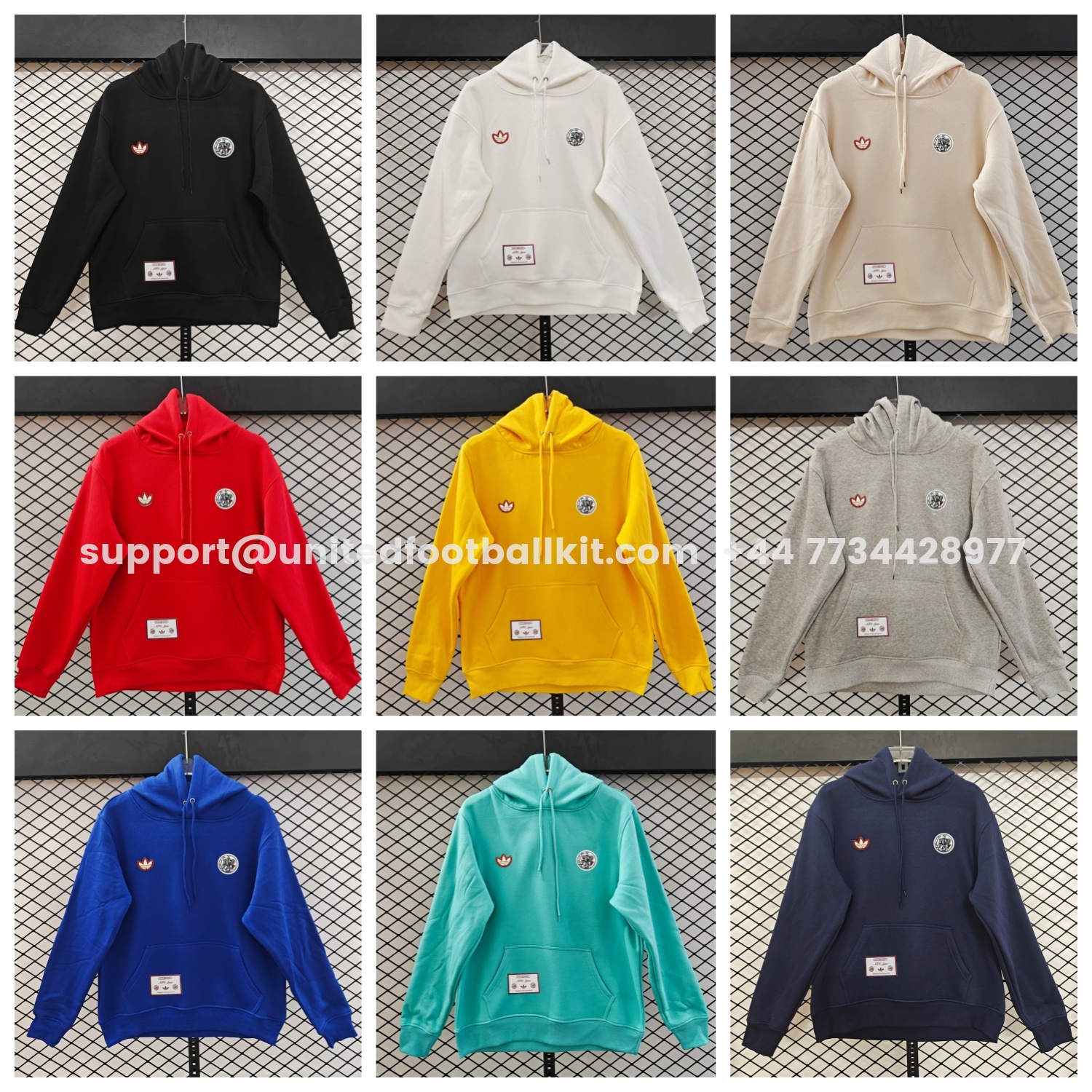 Unitedfootballkit.com | Ajax 25-26 Originals Terrace Icon Unisex Pullover Hoodie -Customize Name, Number and Patch | Worldwide Shipping