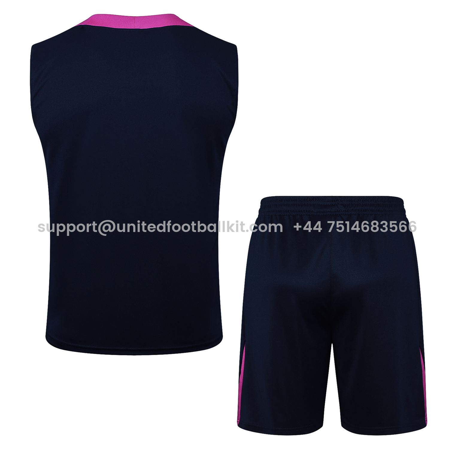 Unitedfootballkit.com | Barcelona 25-26 Vest Training Set - Deep Blue Black Vest and Shorts -Customize Name, Number and Patch | Worldwide Shipping