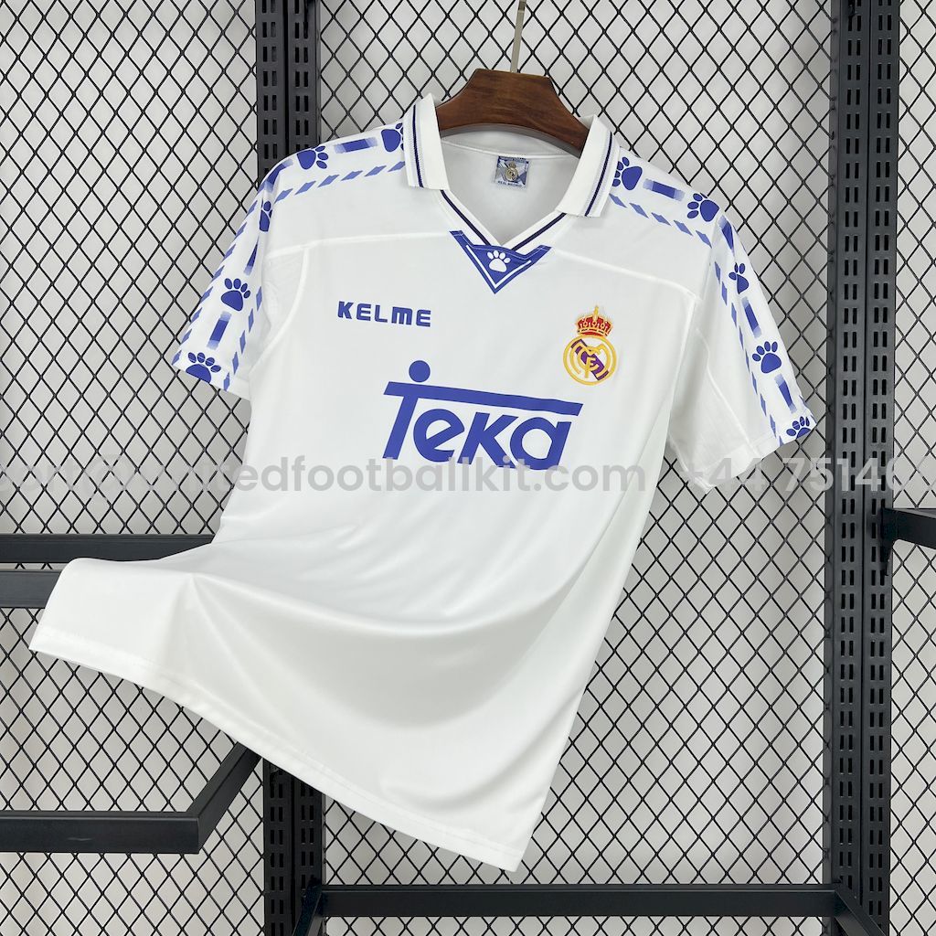 Unitedfootballkit.com | Retro Real Madrid 96-97 Home Stadium Jersey -Customize Name, Number and Patch | Worldwide Shipping