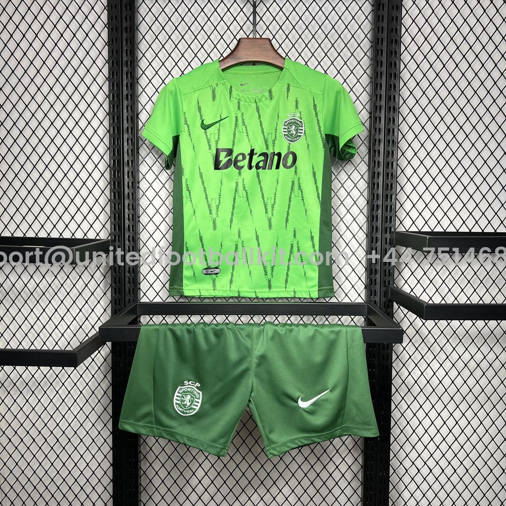 Unitedfootballkit.com | Sporting CP Portugal 24-25 Third Kids Kit -Customize Name, Number and Patch | Worldwide Shipping