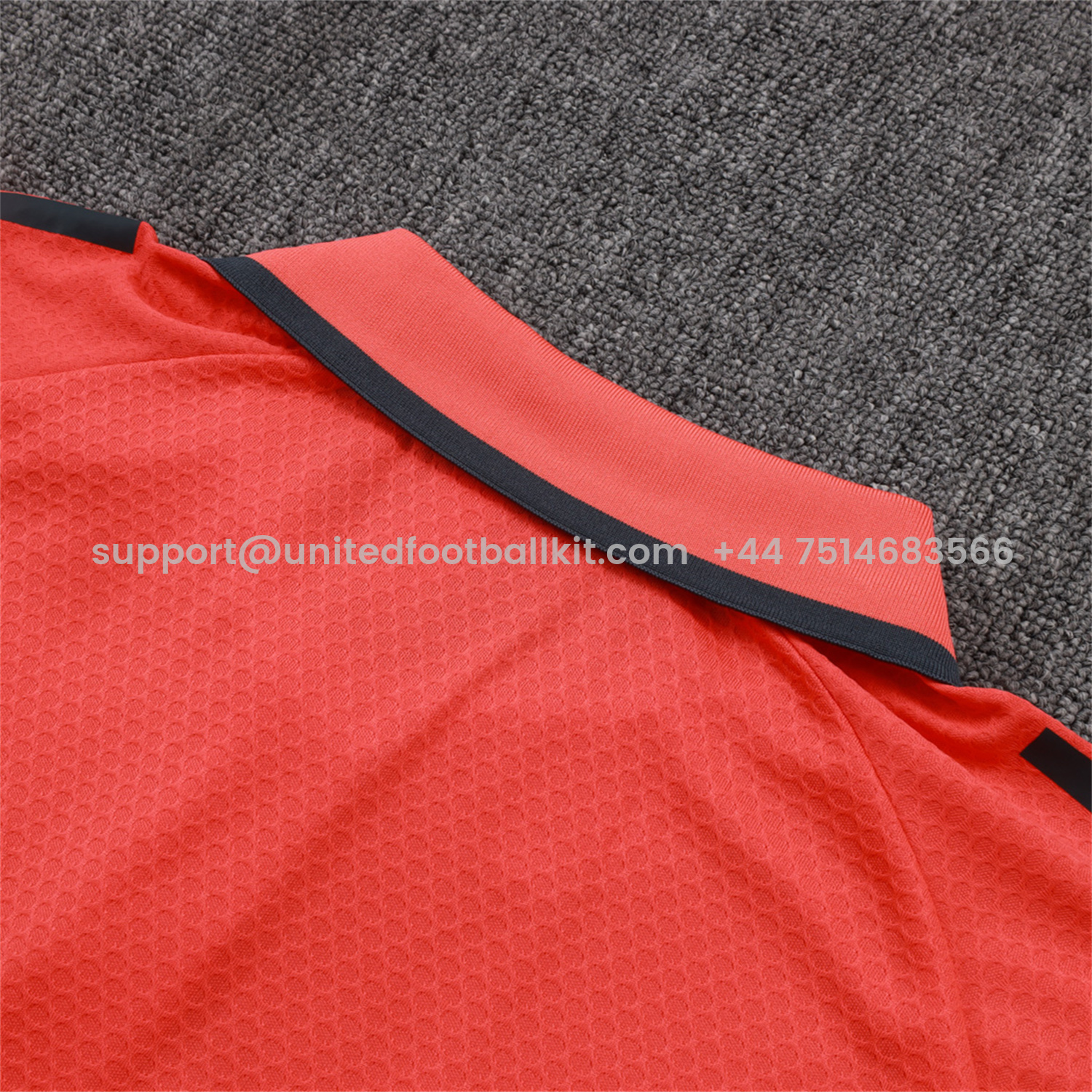 Unitedfootballkit.com | Bayern Munich 25-26 POLO Short-Sleeve Training Set - Orange Top and Deep Grey Pants -Customize Name, Number and Patch | Worldwide Shipping
