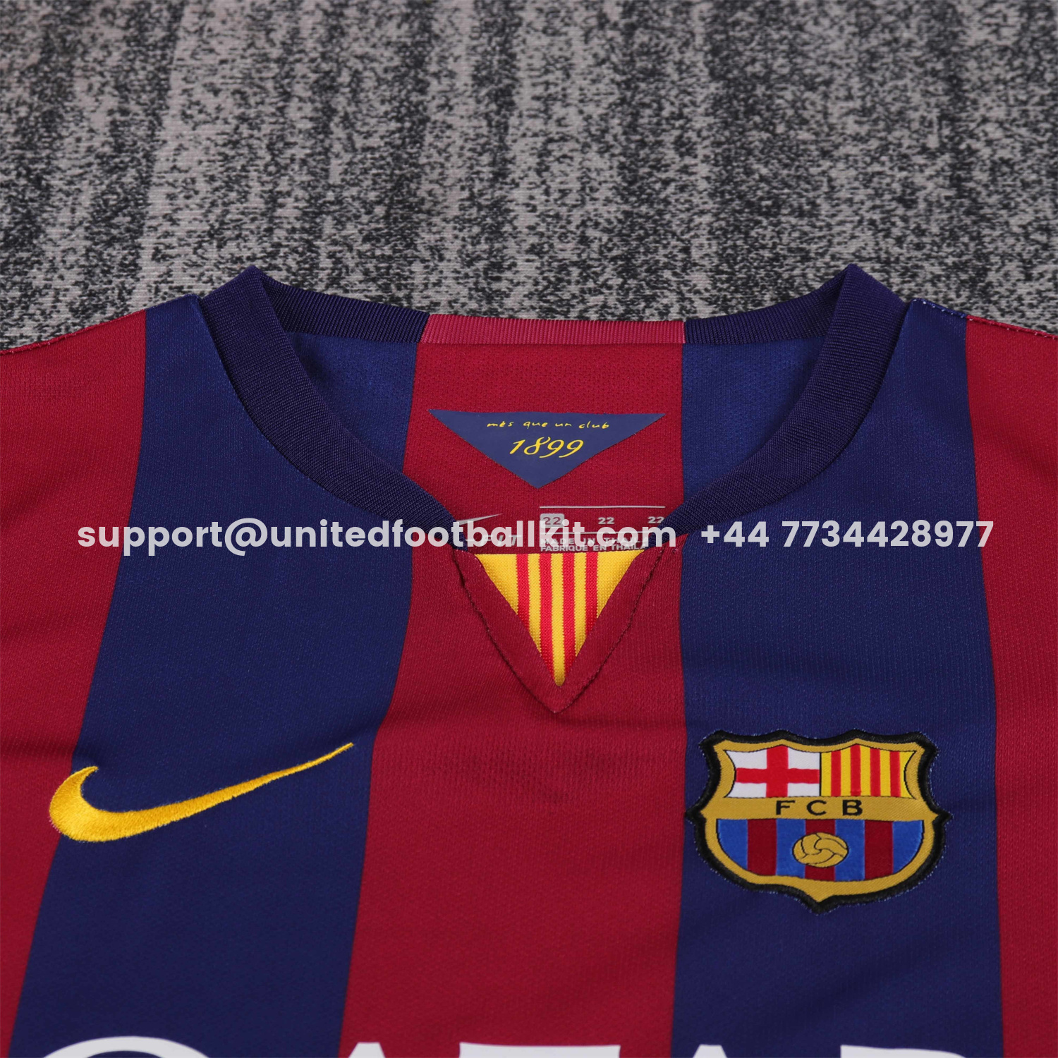Unitedfootballkit.com | Retro Barcelona 2014-15 Home Kids Kit -Customize Name, Number and Patch | Worldwide Shipping