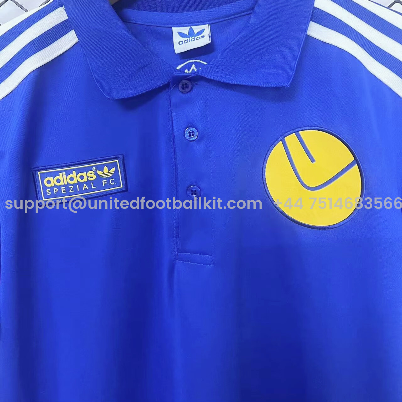 Unitedfootballkit.com | Leeds United 24-25 Spezial Collection Blue Long Sleeve Polo Shirts -Customize Name, Number and Patch | Worldwide Shipping