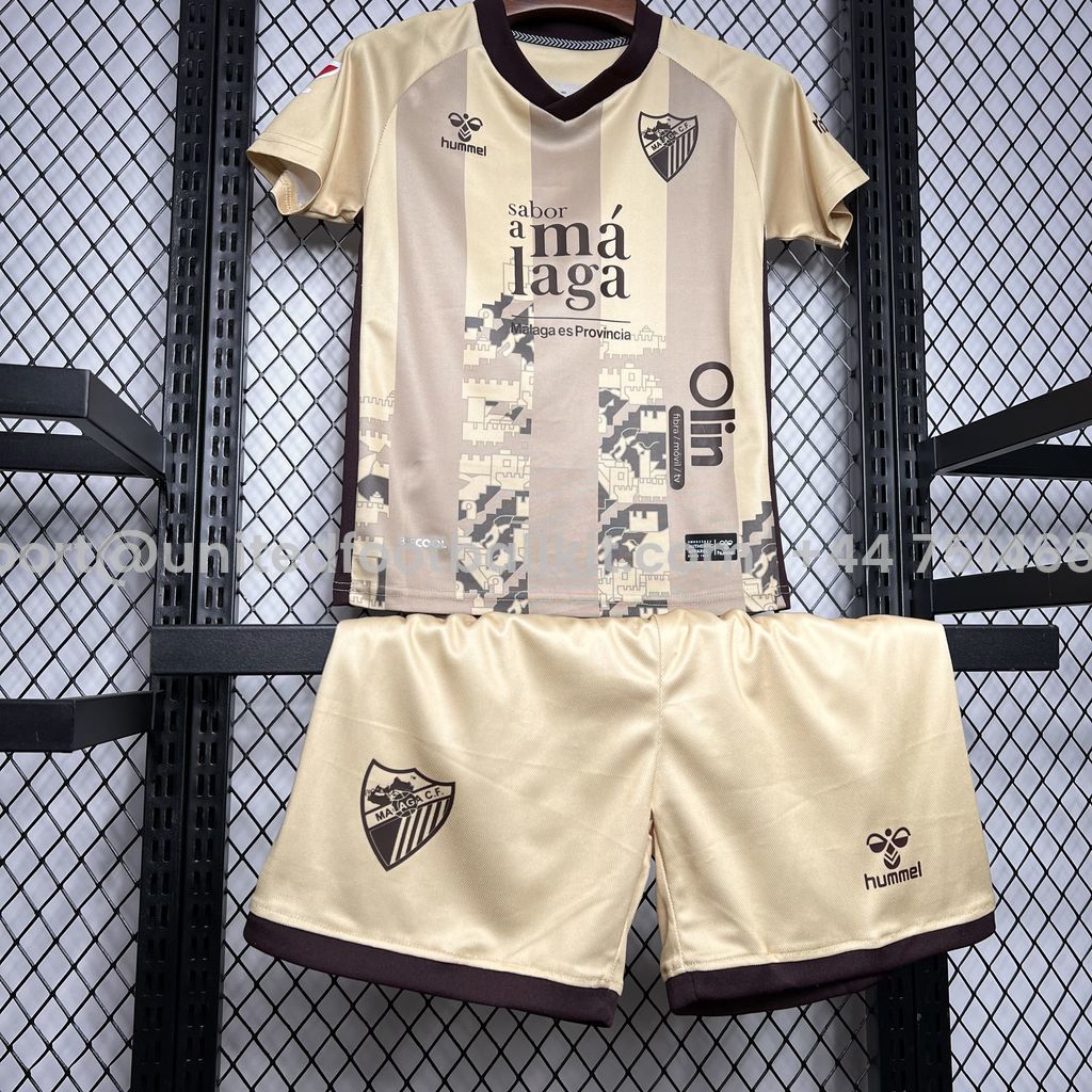 Unitedfootballkit.com | Malaga 24-25 Third Kids Kit -Customize Name, Number and Patch | Worldwide Shipping