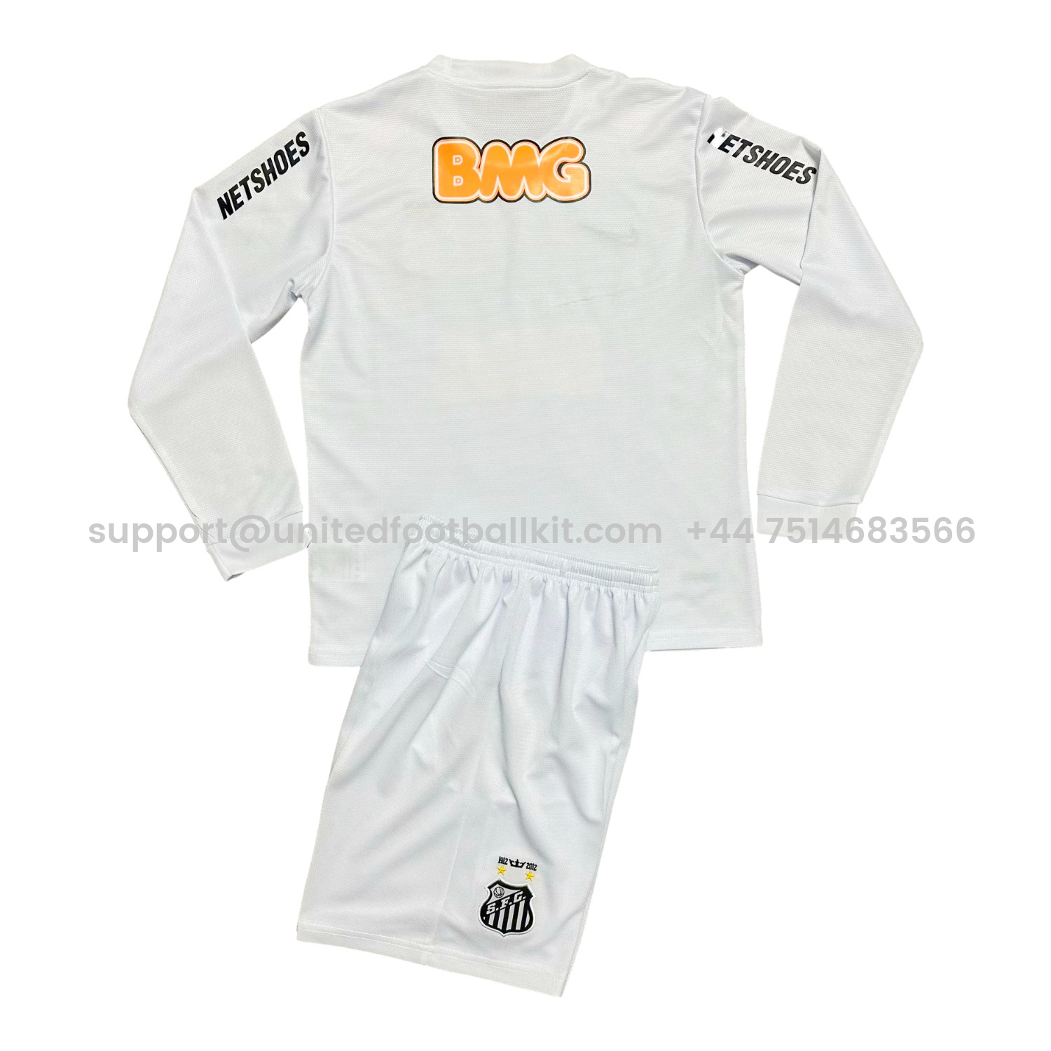 Unitedfootballkit.com | Retro Santos 2012 Home Long Sleeves Kids Kit -Customize Name, Number and Patch | Worldwide Shipping