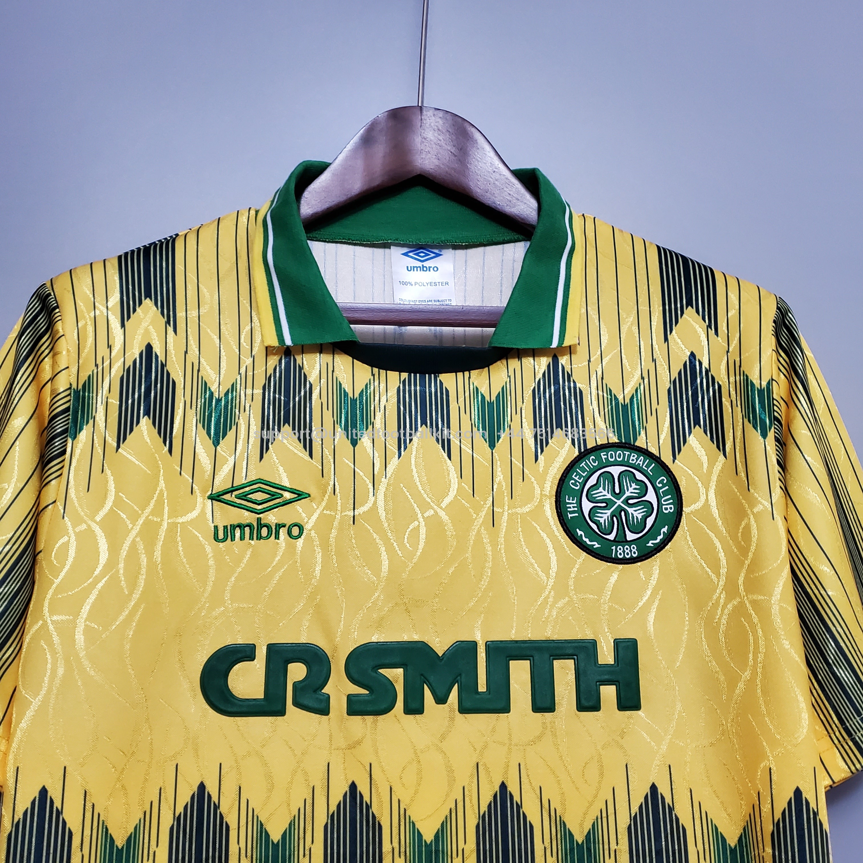 Unitedfootballkit.com | Retro Celtic 1988-91 Away Stadium Jersey -Customize Name, Number and Patch | Worldwide Shipping