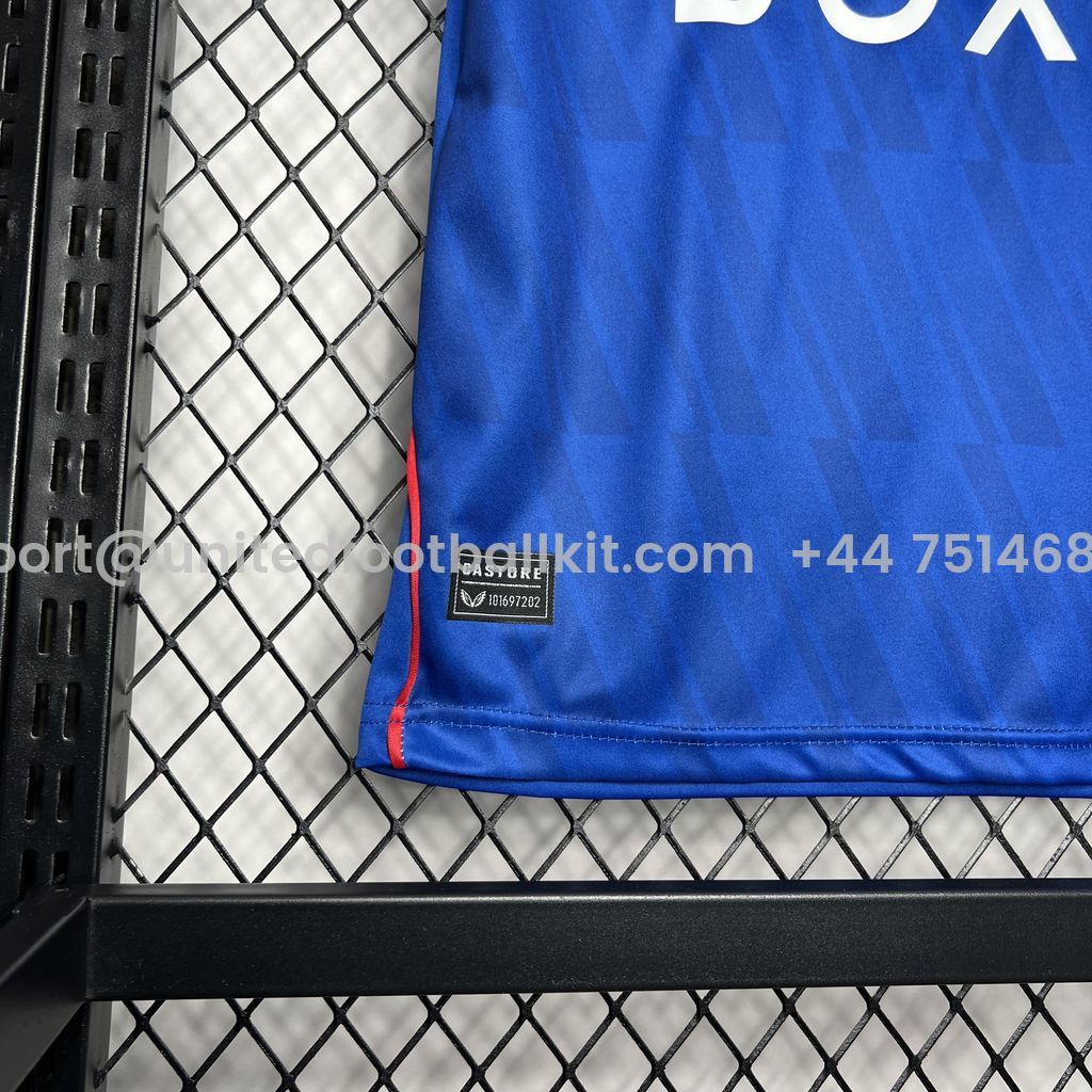 Unitedfootballkit.com | Glasgow Rangers 24-25 Home Stadium Kids Kit -Customize Name, Number and Patch | Worldwide Shipping