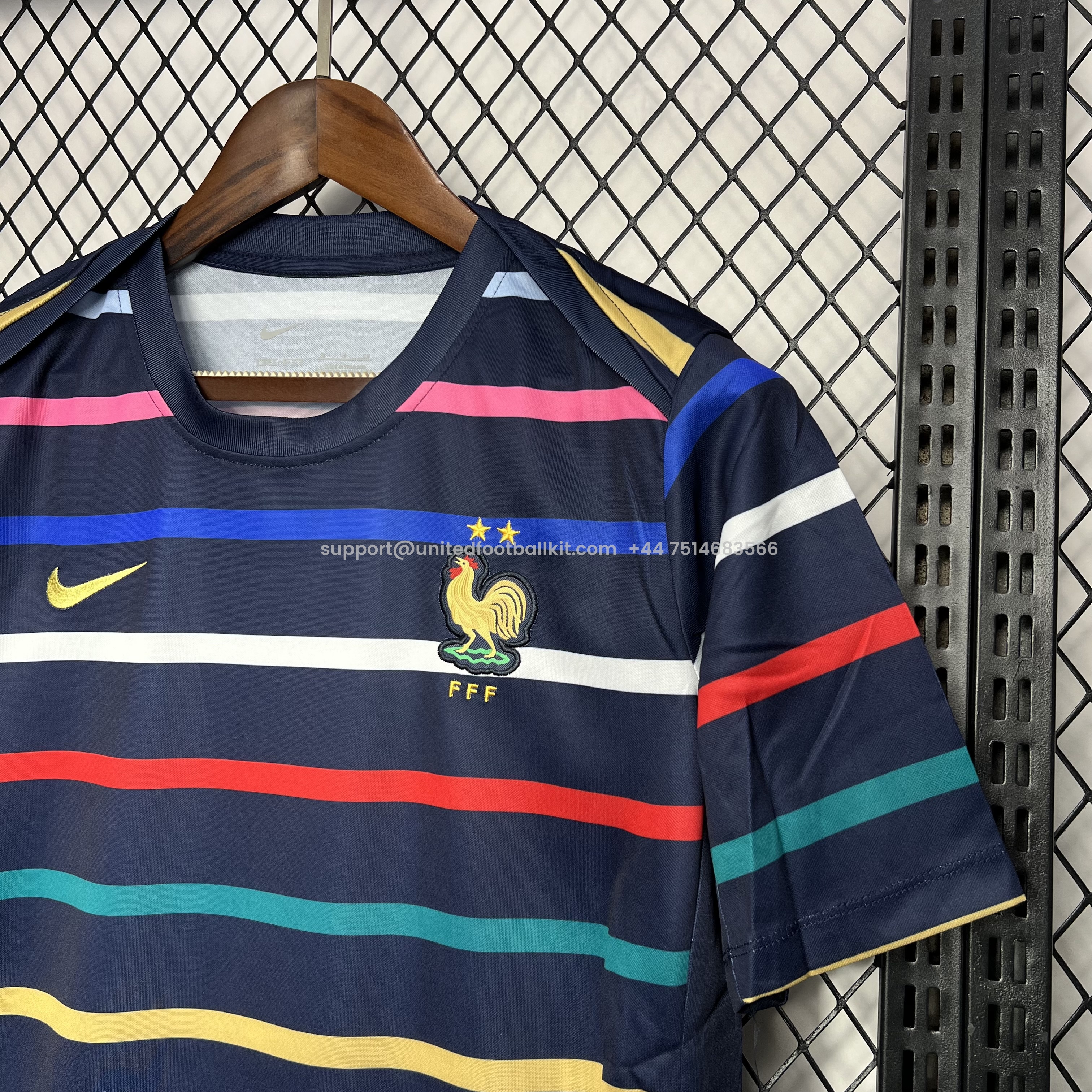 Unitedfootballkit.com | France 24-25 Pre-match Training Jersey - Fans Version -Customize Name, Number and Patch | Worldwide Shipping