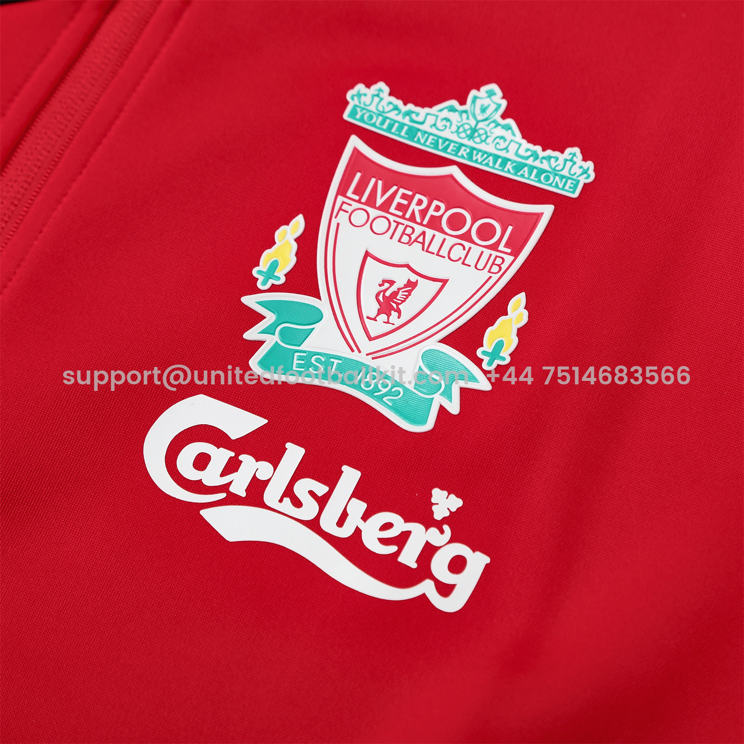 Unitedfootballkit.com | Liver.pool 25-26 Jacket Training Tracksuit - Red Jackets & Deep Blue Pants -Customize Name, Number and Patch | Worldwide Shipping