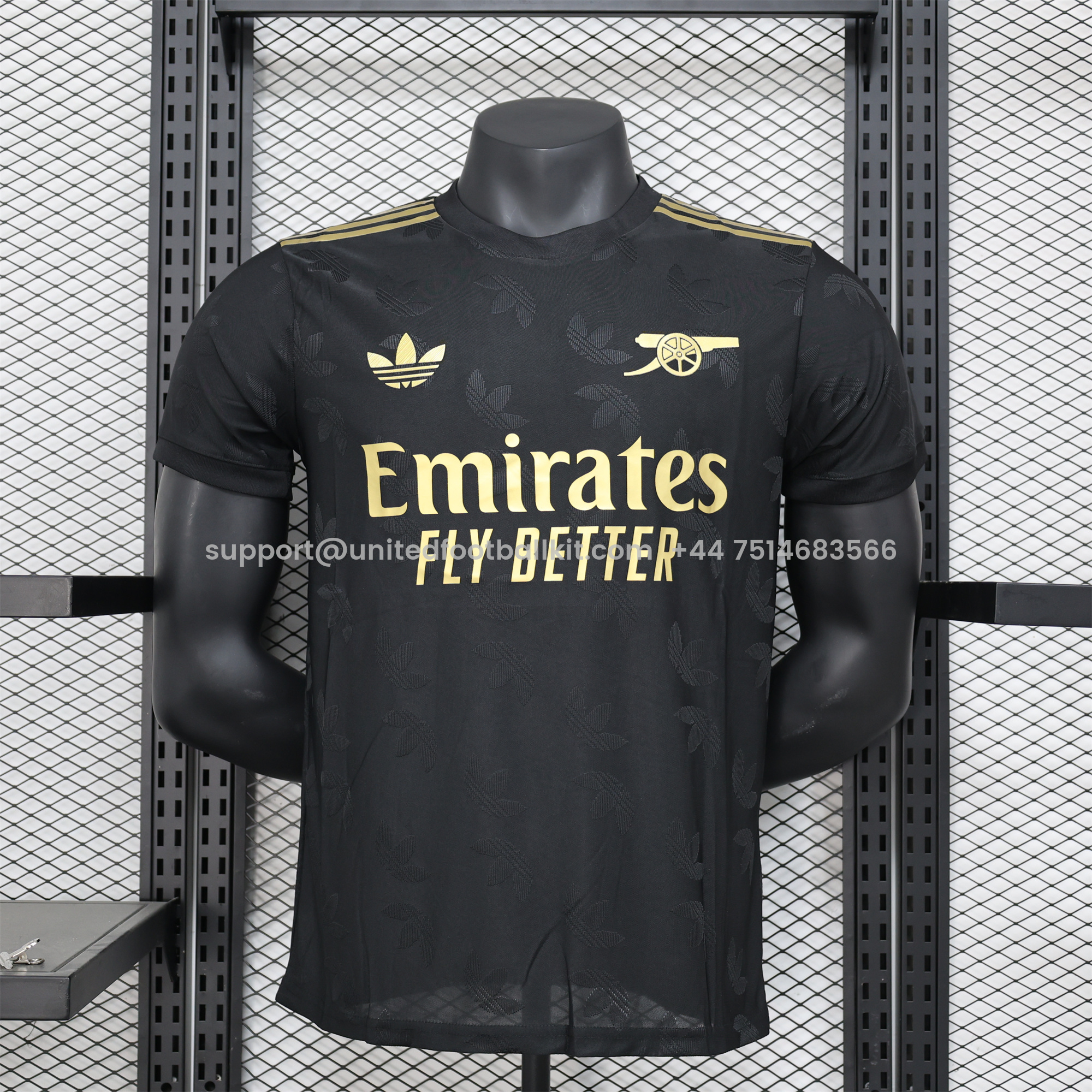 Unitedfootballkit.com | Arsenal 24-25 Black Gold Special Edition Jersey - Player Version -Customize Name, Number and Patch | Worldwide Shipping