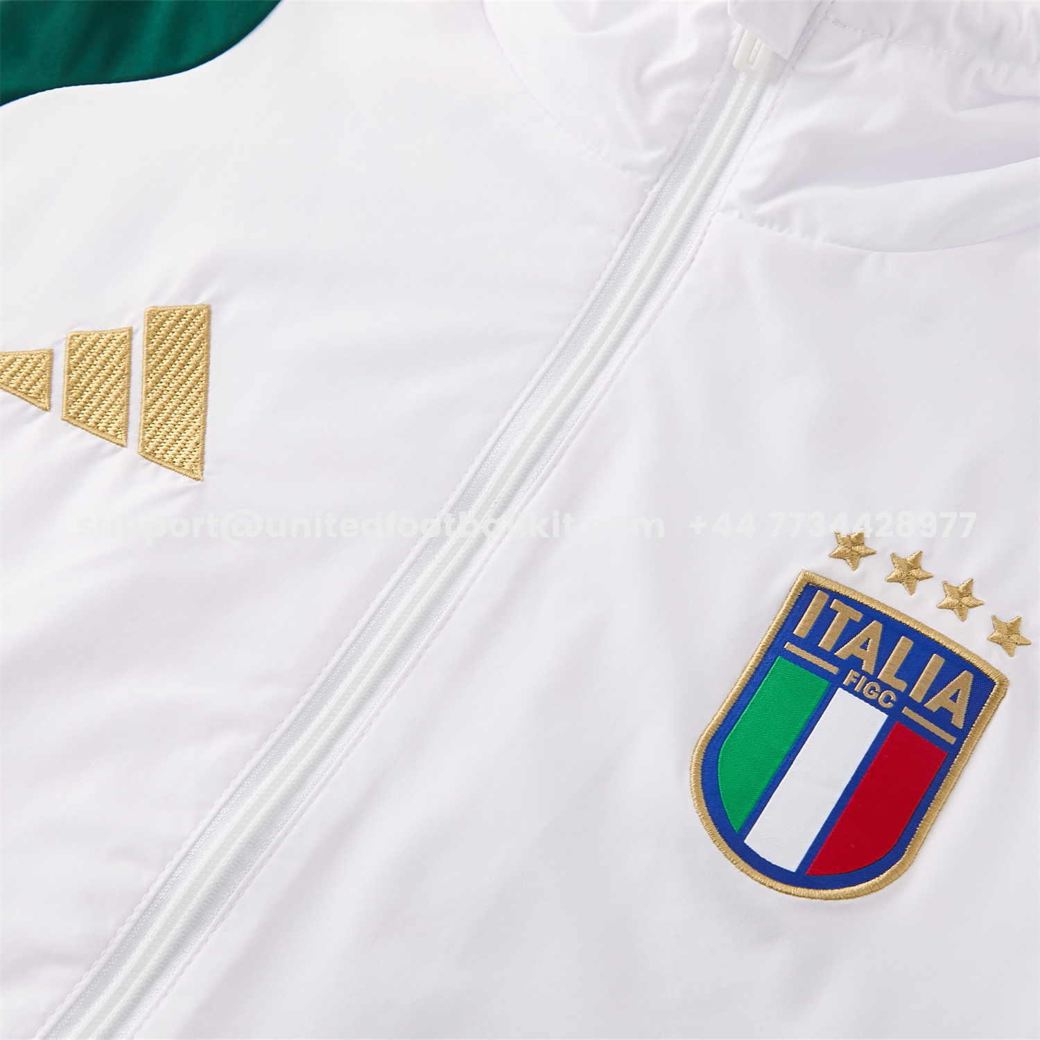 Unitedfootballkit.com | Italy 2026 Hooded Windbreaker Training Set - White Top & Green Pants -Customize Name, Number and Patch | Worldwide Shipping