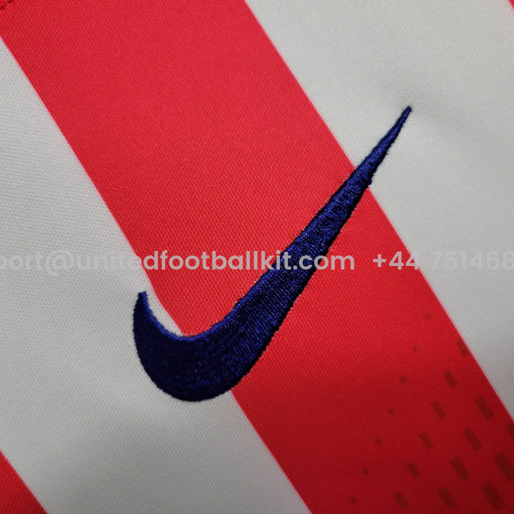Unitedfootballkit.com | Atletico Madrid 23-24 Home Stadium Jersey - Fans Version -Customize Name, Number and Patch | Worldwide Shipping