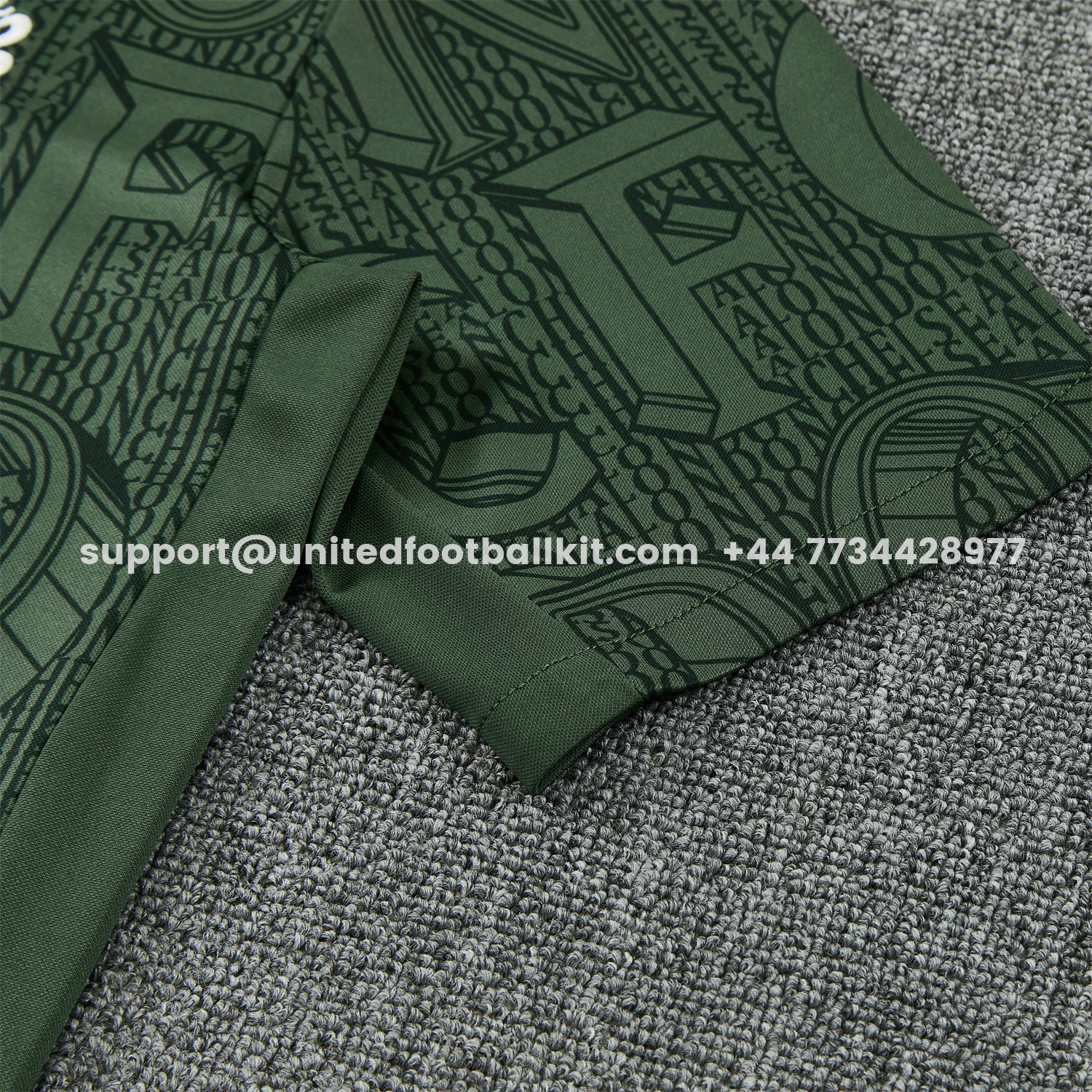 Unitedfootballkit.com | C.H.E.L.S.E.A 25-26 Short-Sleeve Training Set - Dark Green Top & Dark Green Pants -Customize Name, Number and Patch | Worldwide Shipping