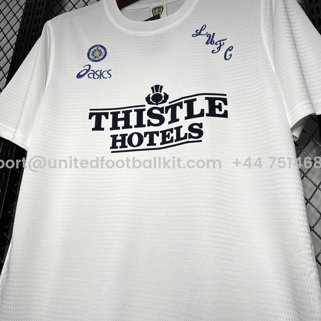 Unitedfootballkit.com | Retro Leeds United 1995-96 Home Jersey -Customize Name, Number and Patch | Worldwide Shipping