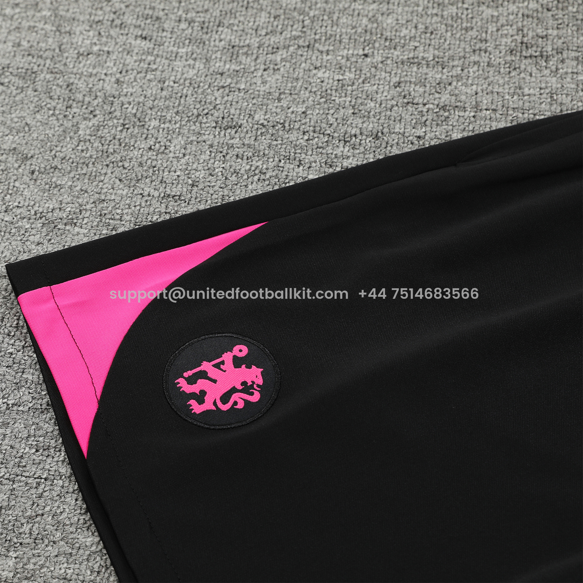 Unitedfootballkit.com | C.H.E.L.S.E.A 24-25 Short-Sleeve Training Set - Pink Top & Black Shorts -Customize Name, Number and Patch | Worldwide Shipping