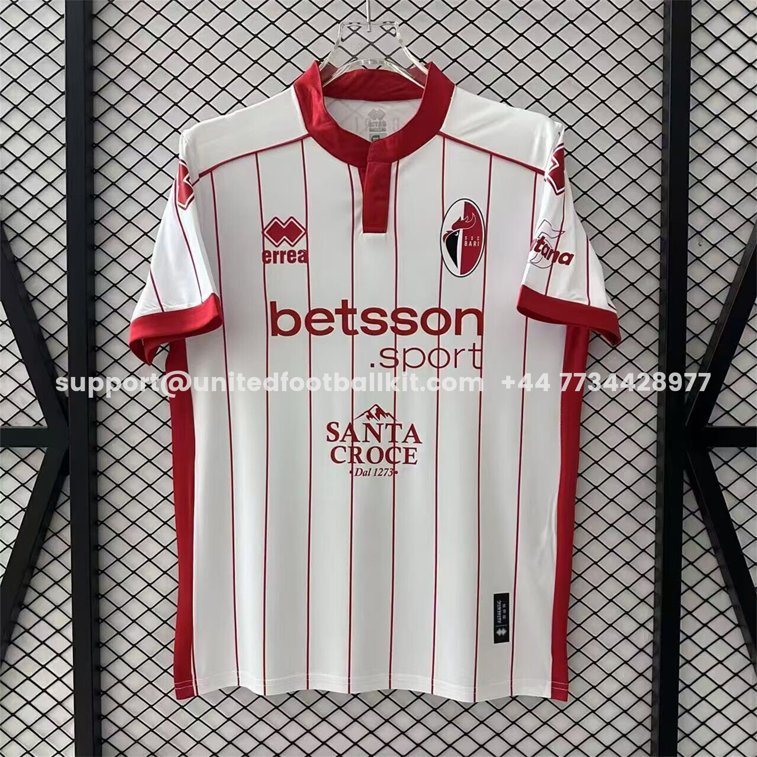 Unitedfootballkit.com | SSC Bari 25-26 Home White Jersey - Fans Version -Customize Name, Number and Patch | Worldwide Shipping