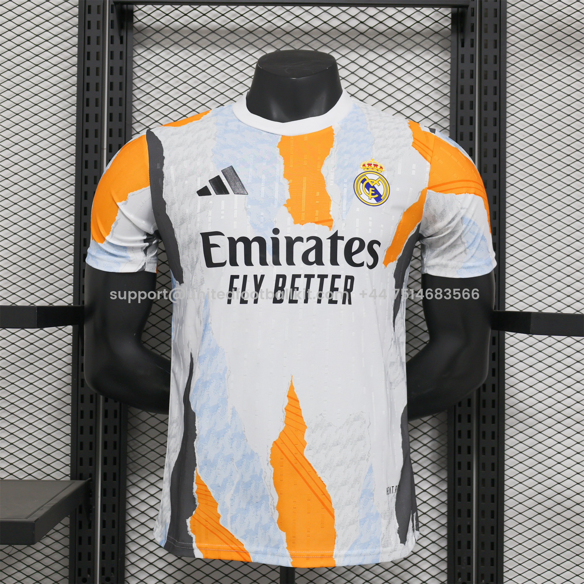 Unitedfootballkit.com | Real Madrid 24-25 Pre-Match 2 Jersey - Player Version -Customize Name, Number and Patch | Worldwide Shipping