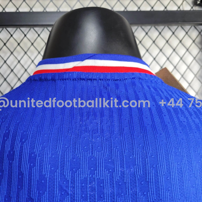 Unitedfootballkit.com | France 2024 Home Long Sleeve Jersey - Player Version -Customize Name, Number and Patch | Worldwide Shipping