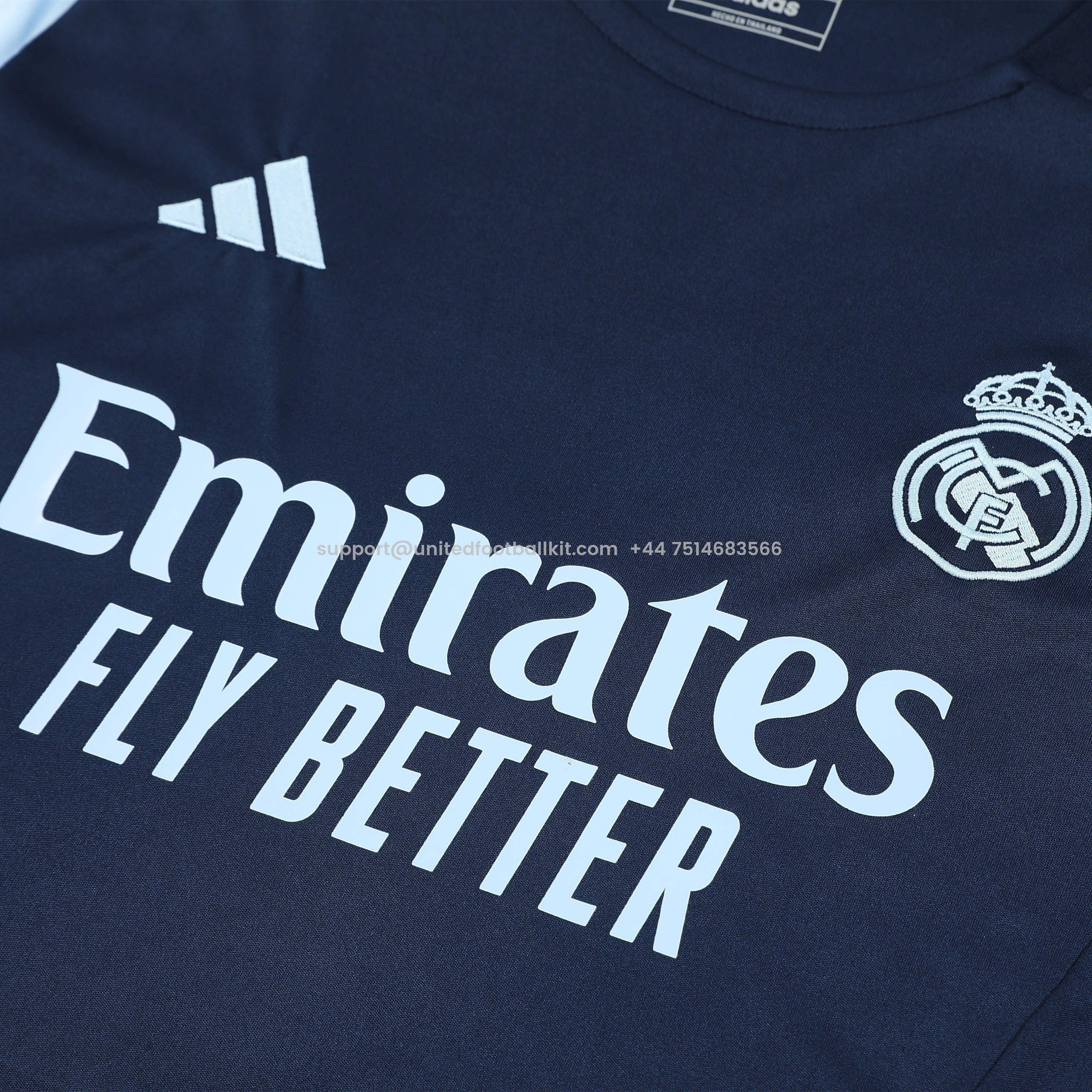 Unitedfootballkit.com | Real Madrid 24-25 Short-Sleeve Training Set - Royal Blue Top & Shorts -Customize Name, Number and Patch | Worldwide Shipping
