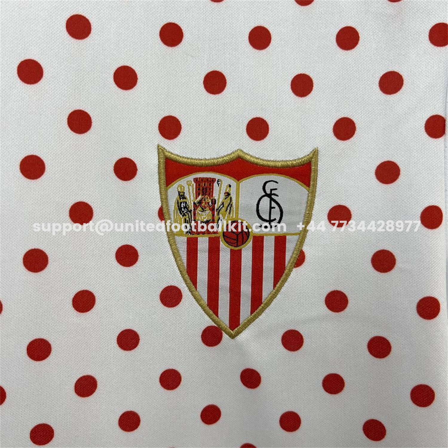 Unitedfootballkit.com | Sevilla 25-26 Red Points White Training Jersey - Fans Version -Customize Name, Number and Patch | Worldwide Shipping