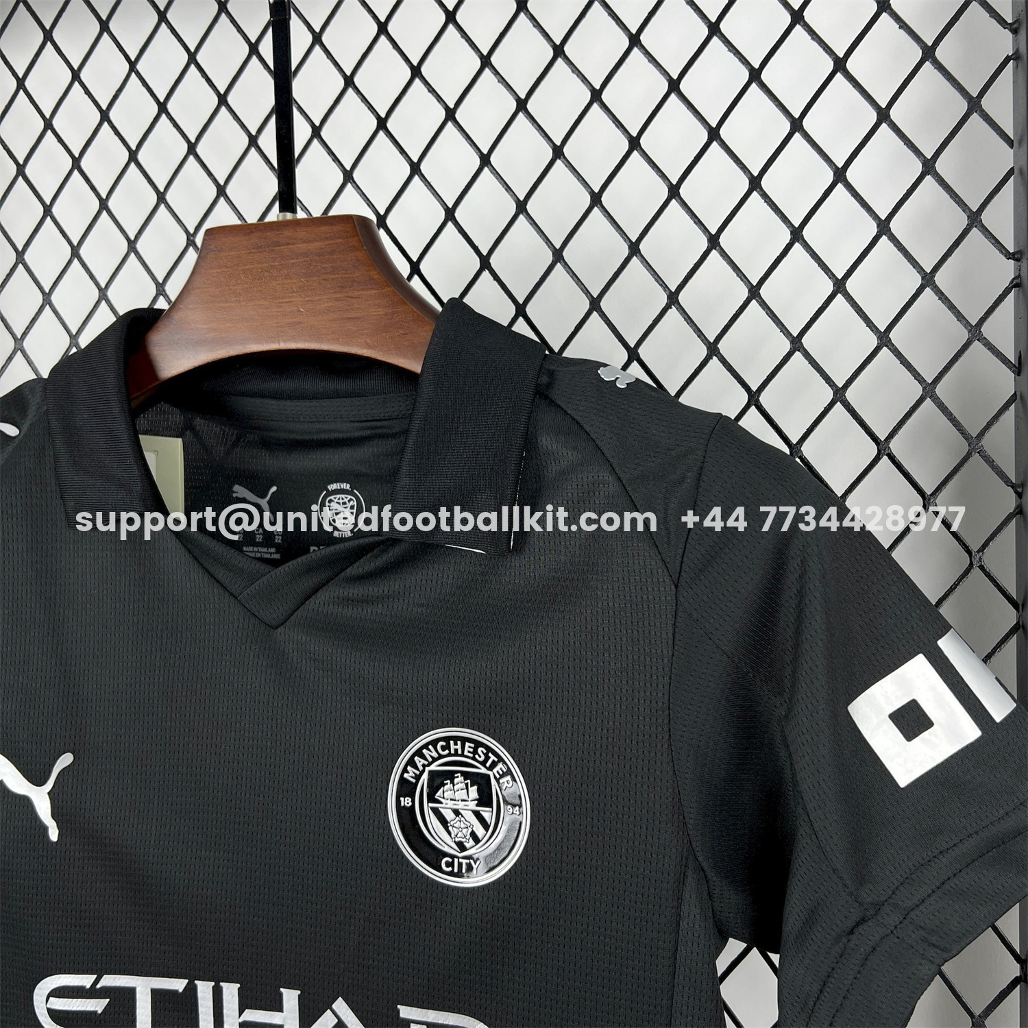 Unitedfootballkit.com | Manchester City 25-26 Away Black Kids Kit -Customize Name, Number and Patch | Worldwide Shipping