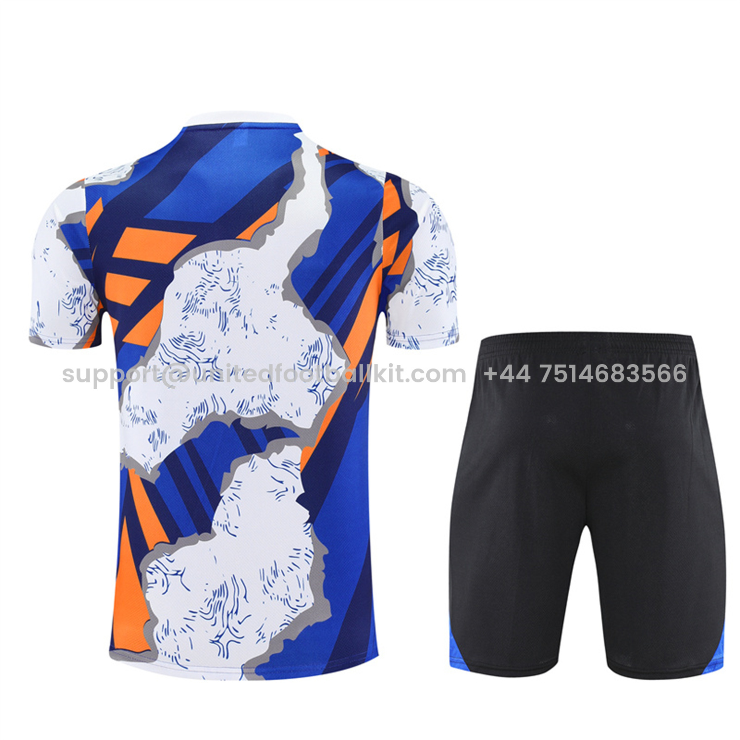 Unitedfootballkit.com | Real Madrid 25-26 Kid Short-Sleeve Training Set - CamouflageTop & Black Shorts -Customize Name, Number and Patch | Worldwide Shipping