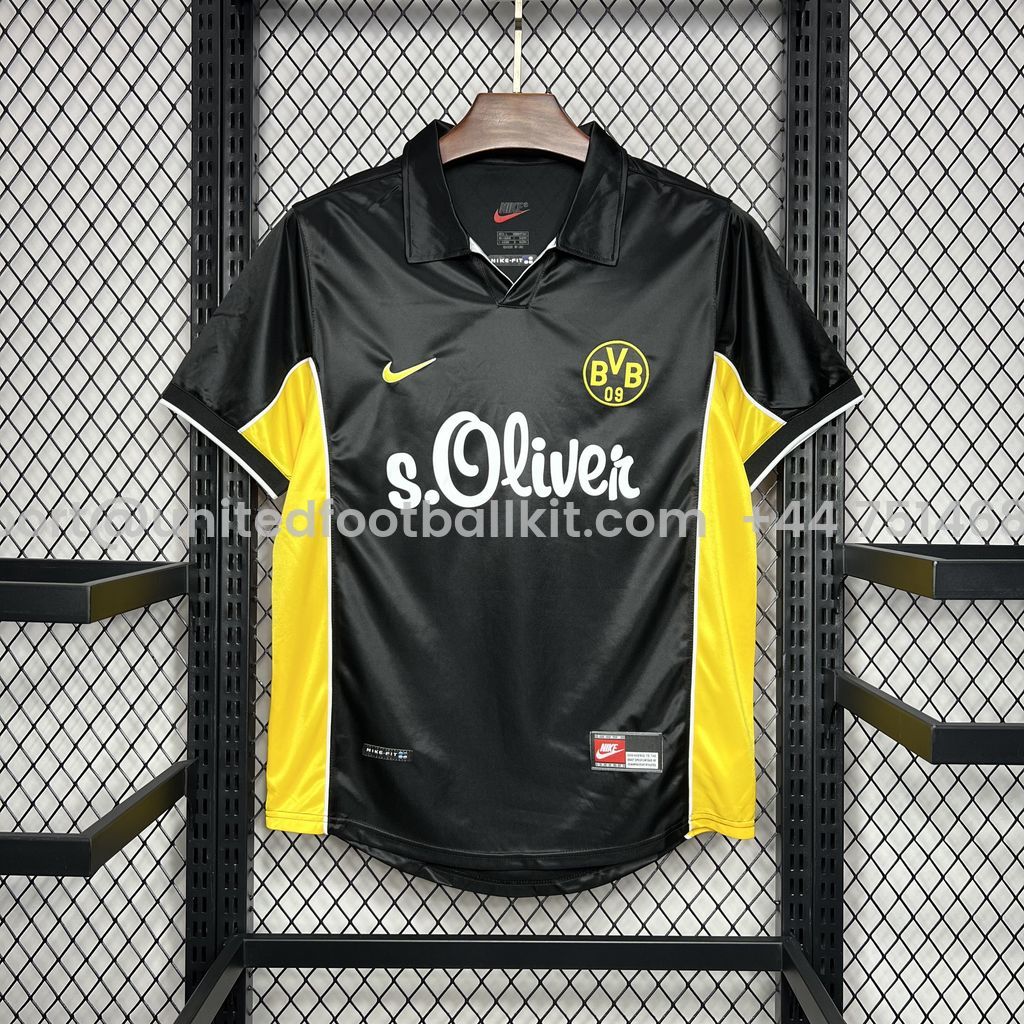 Unitedfootballkit.com | Retro Dortmund 1998-00 Away Jersey -Customize Name, Number and Patch | Worldwide Shipping