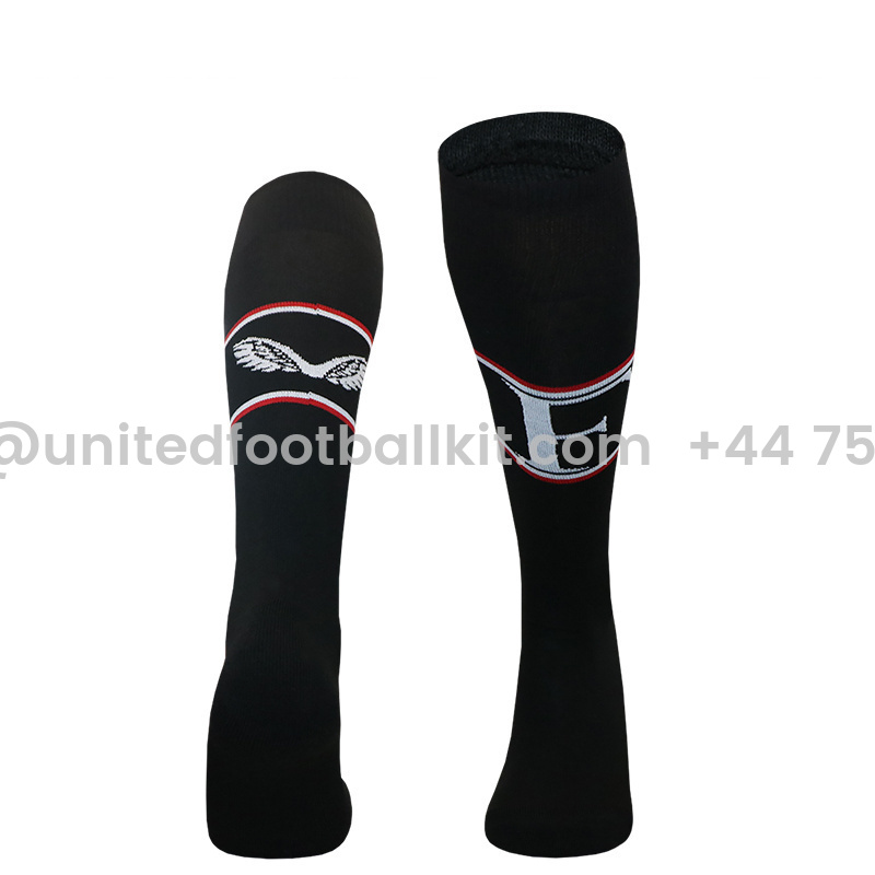 Unitedfootballkit.com | Feyenoord 24-25 Home Socks - Black -Customize Name, Number and Patch | Worldwide Shipping