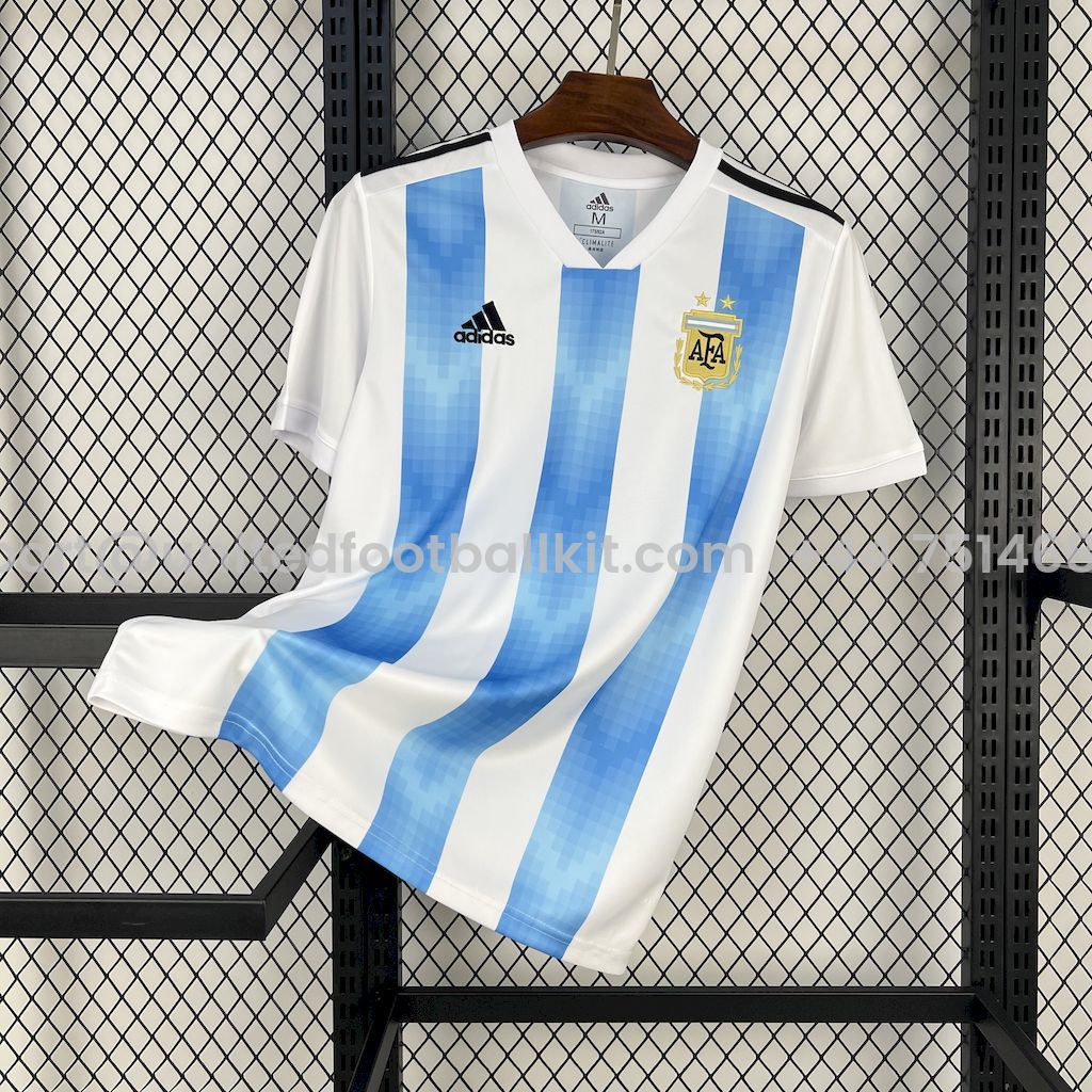 Unitedfootballkit.com | Retro Argentina 2018 Home Jersey -Customize Name, Number and Patch | Worldwide Shipping
