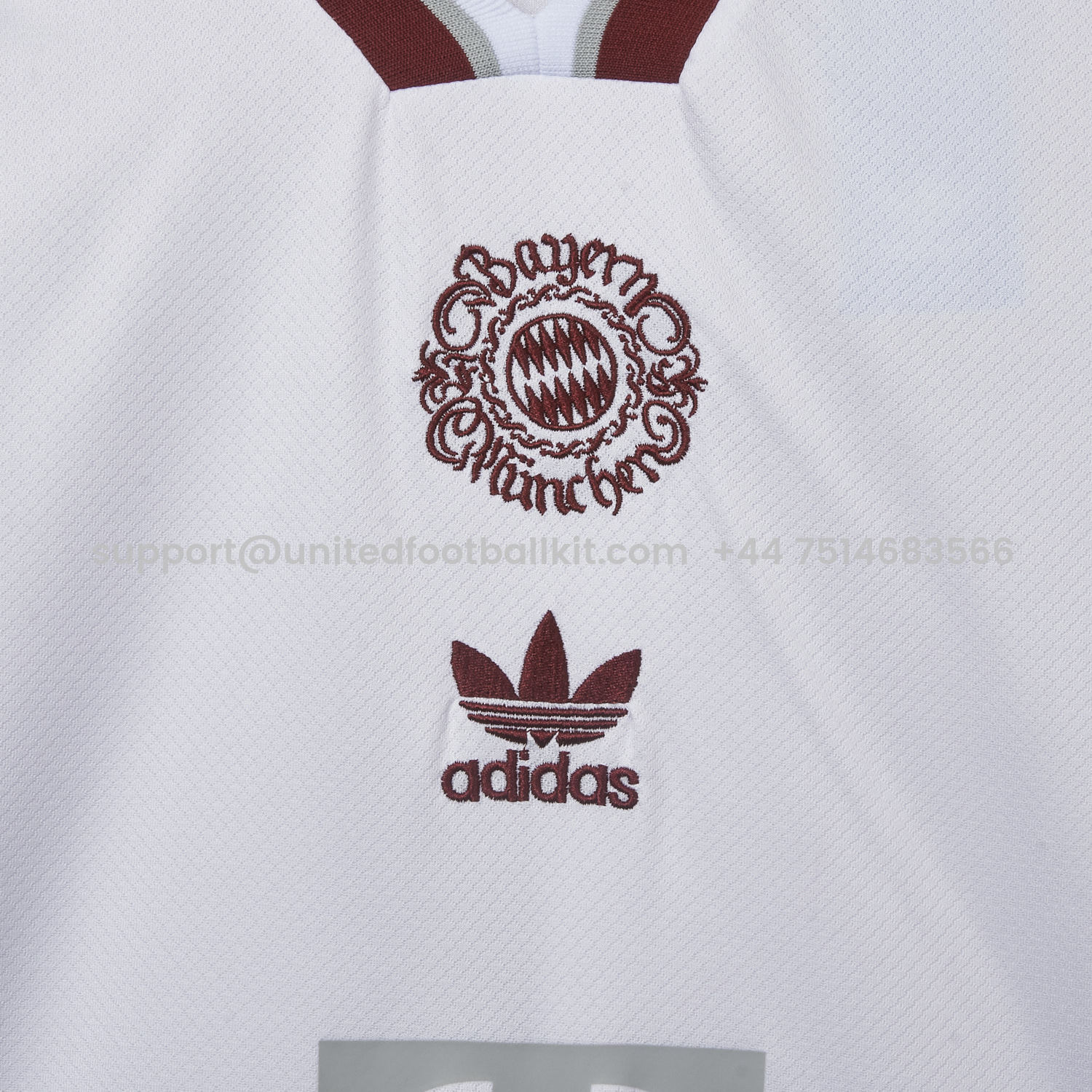 Unitedfootballkit.com | Bayern Munich 25-26 Throwback Trefoil Red Stripe White Special Jersey - Fans Version -Customize Name, Number and Patch | Worldwide Shipping