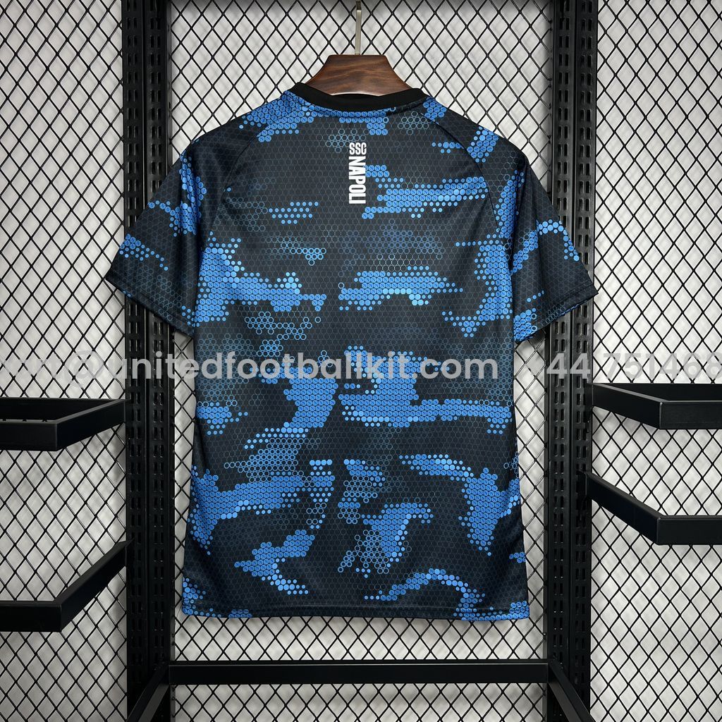 Unitedfootballkit.com | Napoli 24-25 Black Blue Training Jersey - Fans Version -Customize Name, Number and Patch | Worldwide Shipping