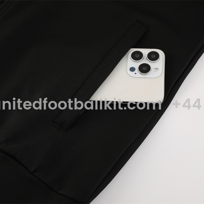 Unitedfootballkit.com | Manchester United 24-25 Jacket Training Tracksuit - Black -Customize Name, Number and Patch | Worldwide Shipping