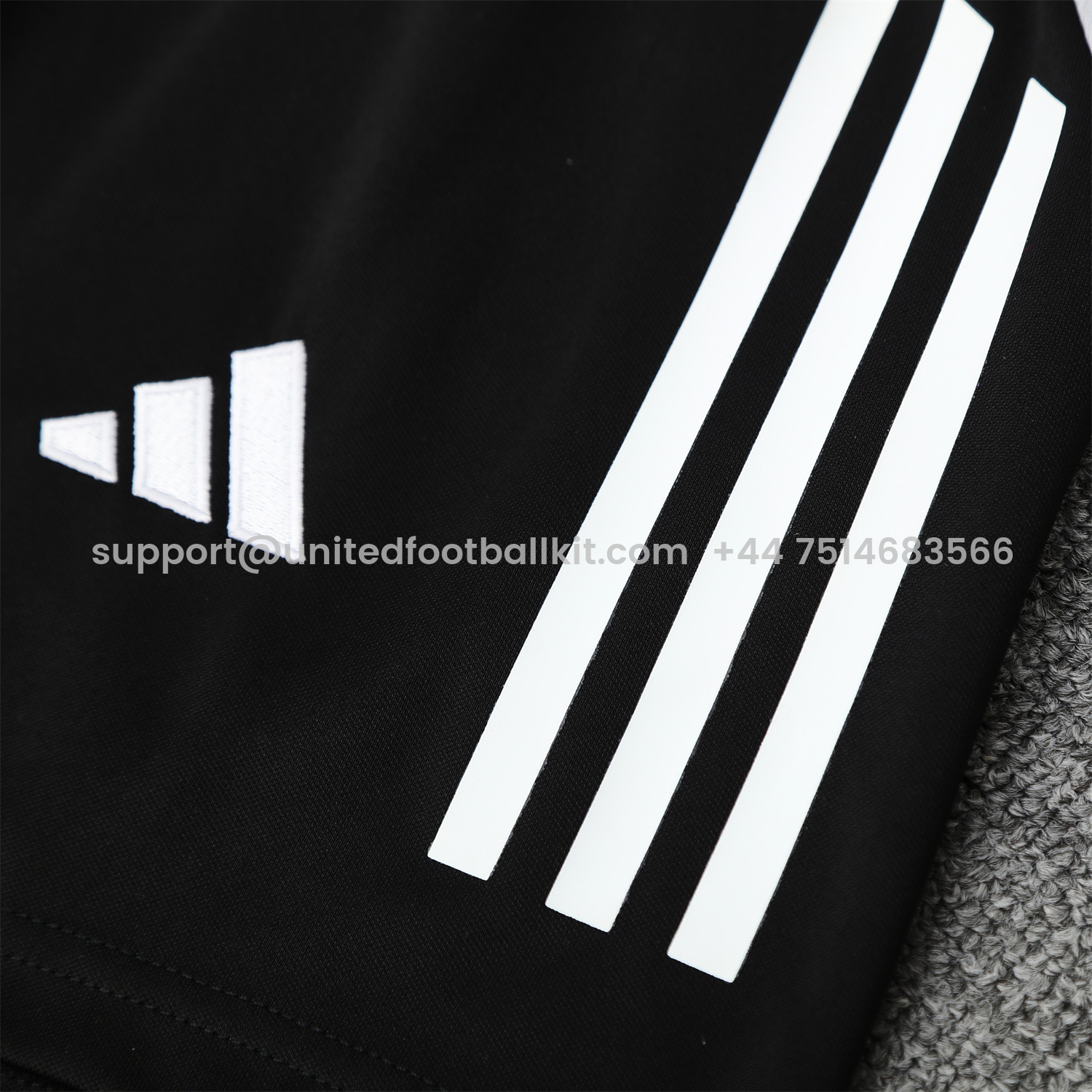 Unitedfootballkit.com | Real Madrid 25-26 Vest Training Set - Green-Black Dragon Vest & Black-White Shorts -Customize Name, Number and Patch | Worldwide Shipping