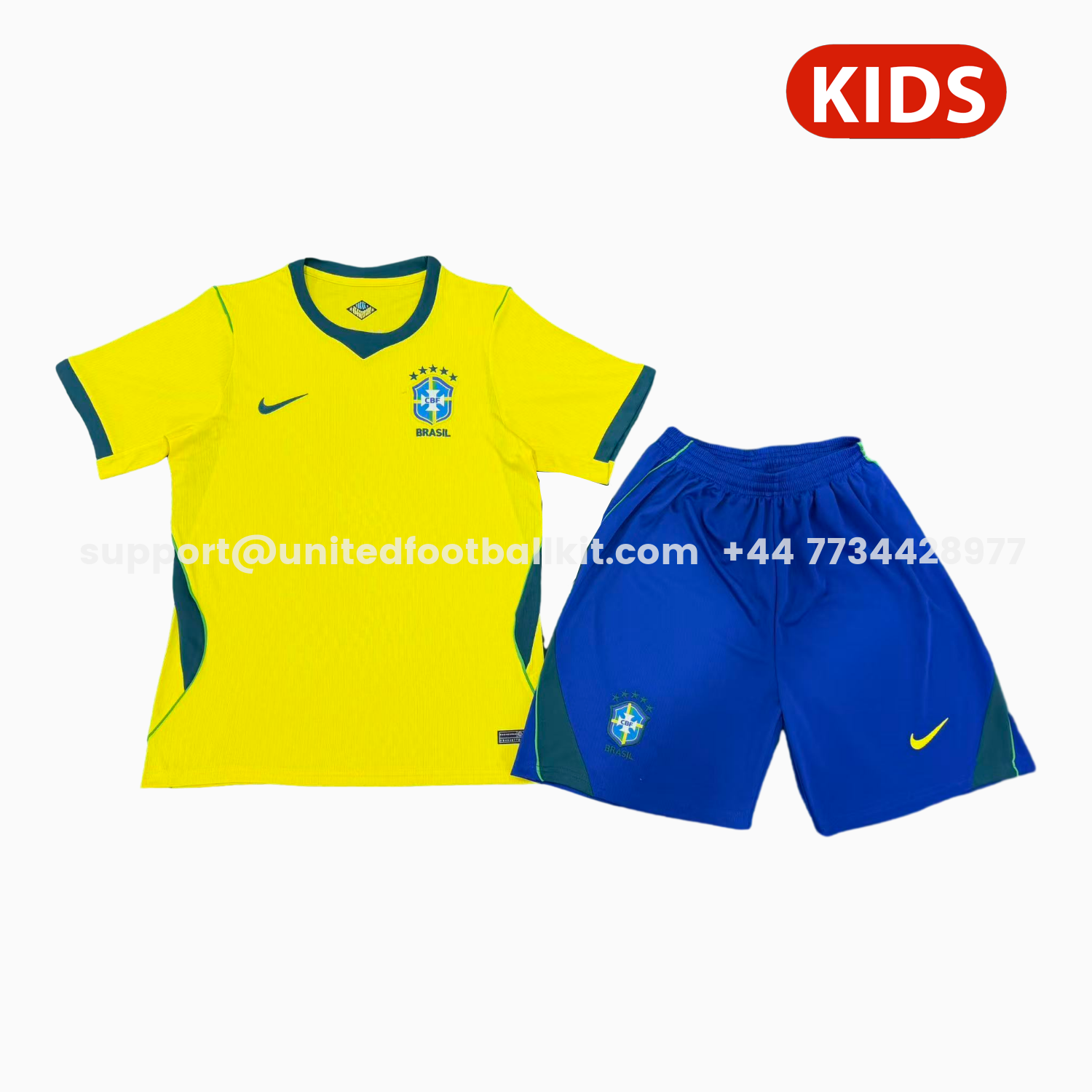 Unitedfootballkit.com | Brazil 2026 Home Kids Kit -Customize Name, Number and Patch | Worldwide Shipping