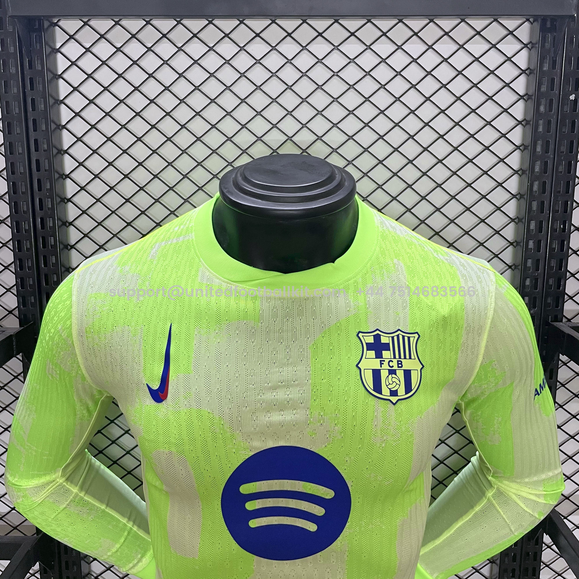 Unitedfootballkit.com | Barcelona 24-25 Third Long Sleeve Jersey with Big Logo - Player Version -Customize Name, Number and Patch | Worldwide Shipping