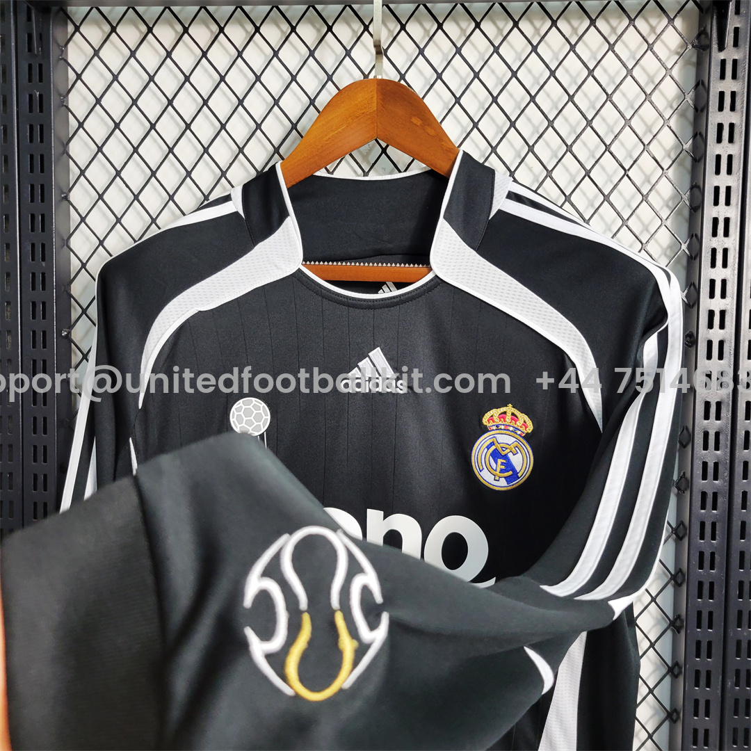 Unitedfootballkit.com | Retro Real Madrid 06-07 Away Long Sleeve Jersey -Customize Name, Number and Patch | Worldwide Shipping
