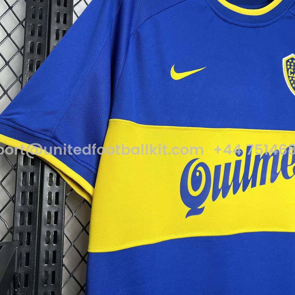 Unitedfootballkit.com | Retro Boca Juniors 2000-01 Home Jersey -Customize Name, Number and Patch | Worldwide Shipping