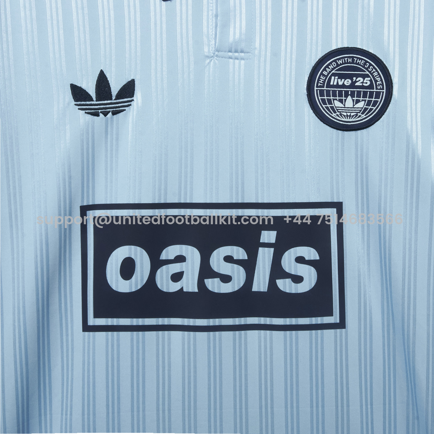 Unitedfootballkit.com | Bohemian 25-26 Oasis Originals Tour Light Blue Jersey With Number 25 - Fans Version -Customize Name, Number and Patch | Worldwide Shipping