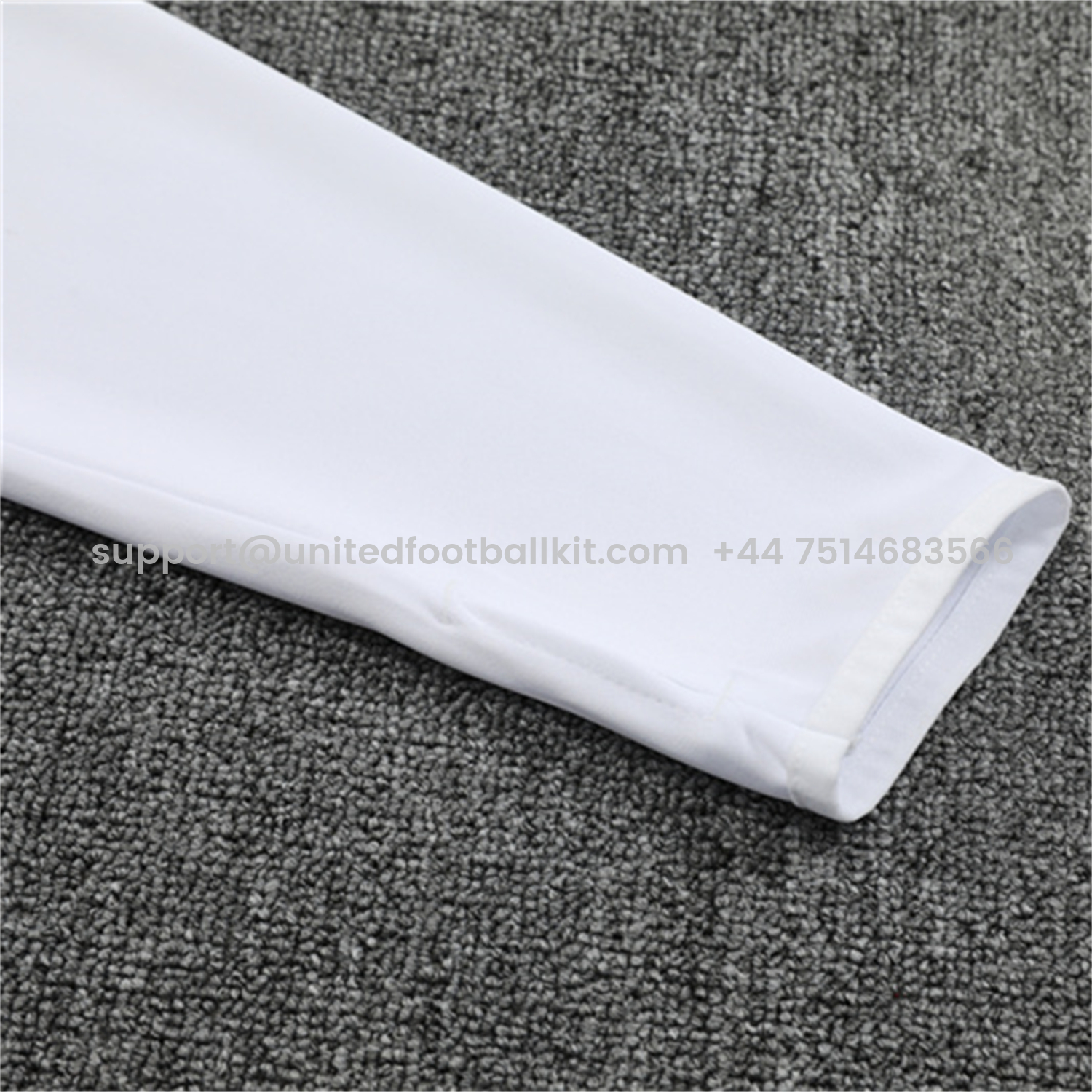 Unitedfootballkit.com | Real Madrid 25-26 Long Sleeve Training Set - White Top & Blue Pants -Customize Name, Number and Patch | Worldwide Shipping