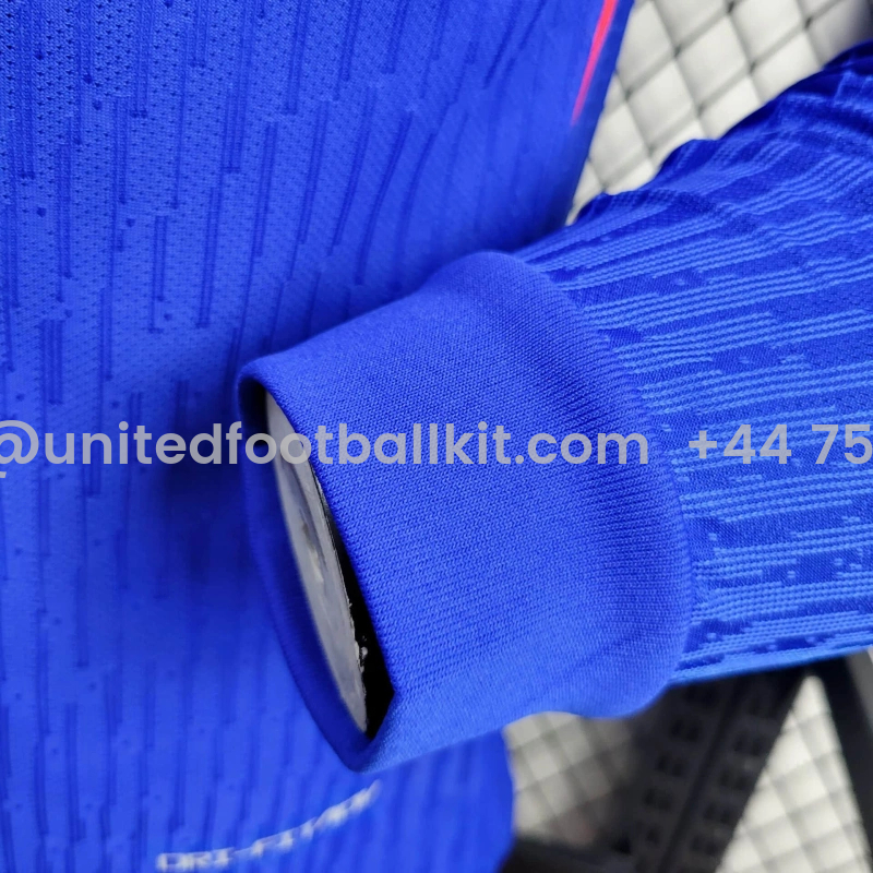 Unitedfootballkit.com | France 2024 Home Long Sleeve Jersey - Player Version -Customize Name, Number and Patch | Worldwide Shipping