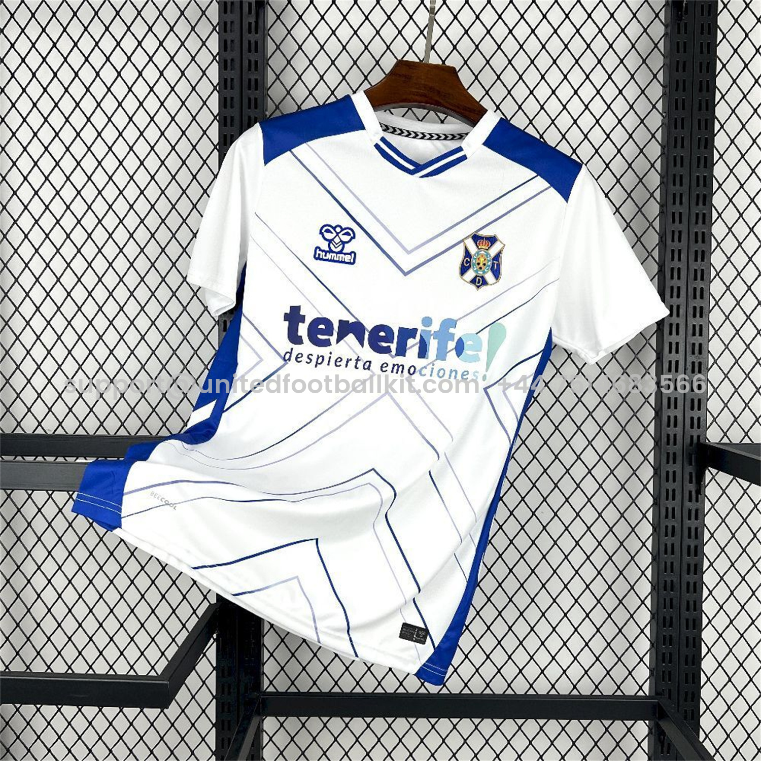Unitedfootballkit.com | Tenerife 25-26 Home White Jersey - Fans Version -Customize Name, Number and Patch | Worldwide Shipping
